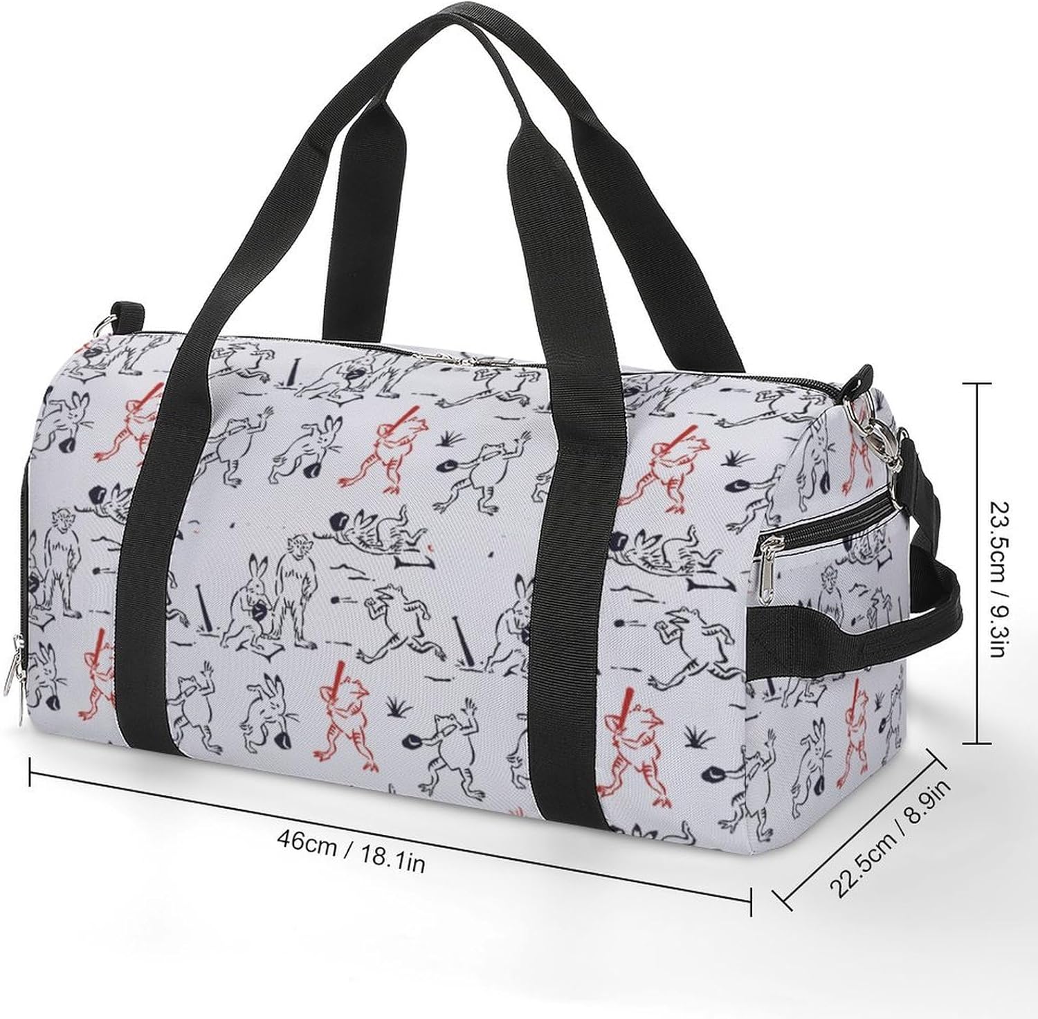 ジムバッグ 鳥獣戯画 スポーツバッグ ボストンバッグ ダッフルバッグ 大容量 乾湿分離 耐水 男女兼用 3way 修学旅行