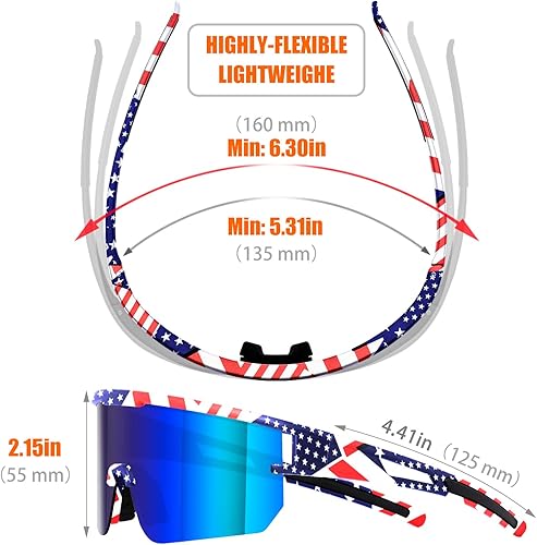 Miniatura 4 de Gafas de sol polarizadas para hombres y mujeres UV400 gafas de béisbol para MTB montar en bicicleta, correr, conducir bicicleta
