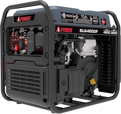 A-iPower 4600W RV-Ready Quiet Portable Inverter Generator Gas Powered, Ultra-lightweight