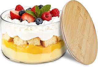Oungg Large Salad Bowl, Trifle Bowl Glass with Sealed Lid, Versatile Mix...