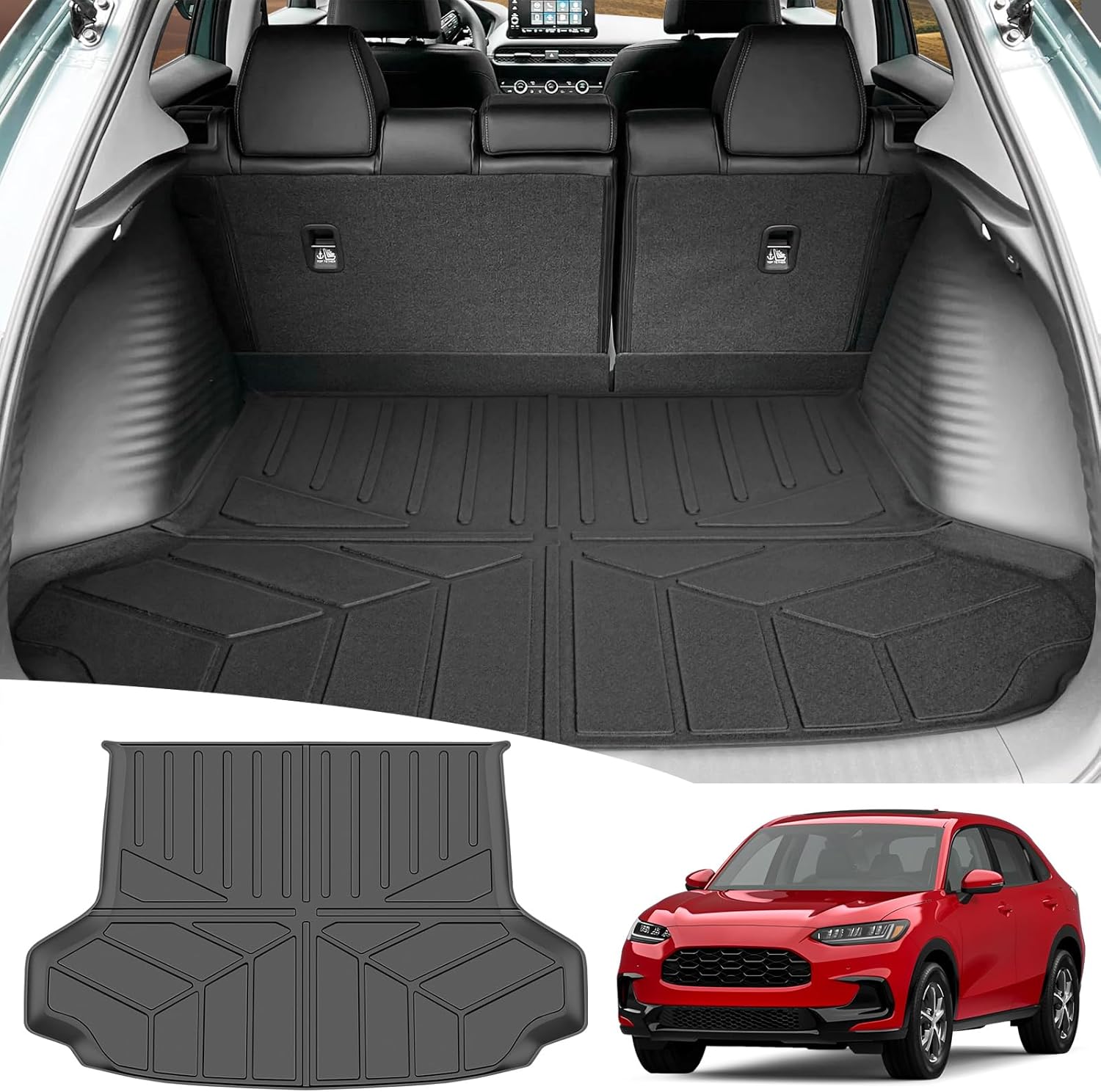 Trunk Mat & Backrest Mat for 2023-2025 Honda HRV Cargo Mats All Weather Rear Seat Back Cargo Liners for 2023 2024 2025 Honda HR-V Accessories