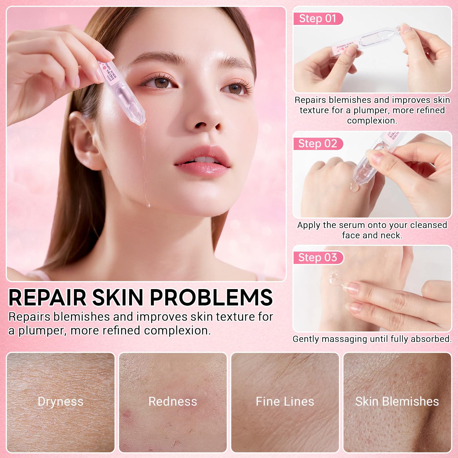 Amazon.com: Japan Sakura Serum Ampoule, Intensive Hydration