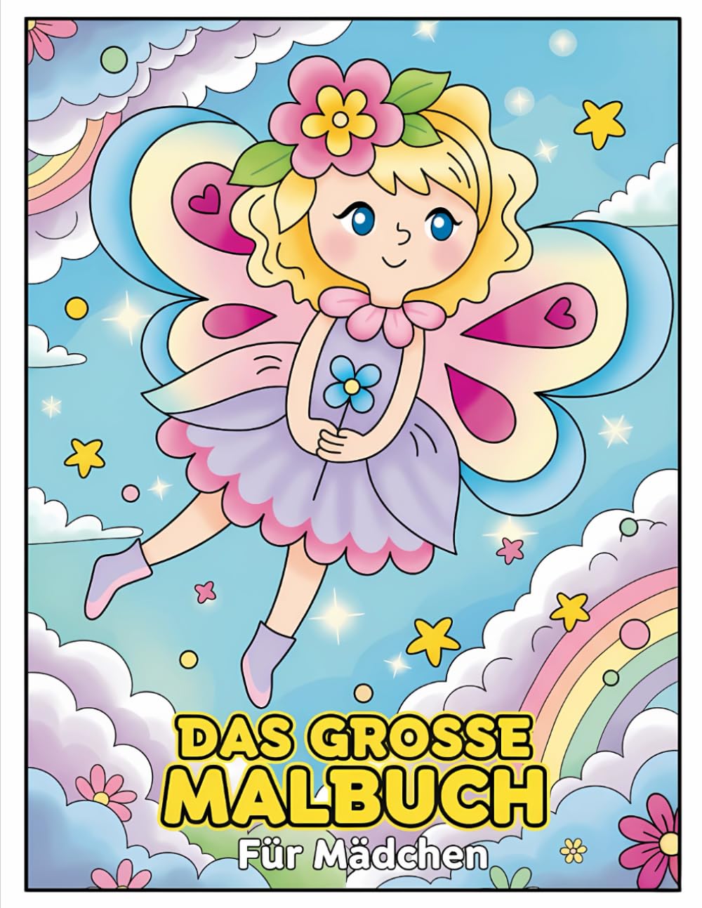 Malbuch Für Mädchen: Eine Welt voller Fantasie – Über 60 Ausmalbilder mit Feen, Tieren, Einhörnern, Prinzessinnen und Meerjungfrauen für Kinder & Teenager