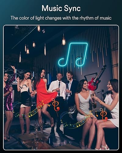 Miniatura 5 de Tira de luces de neón inteligentes, tira de luz LED flexible que funciona con Alexa Google Assistant, 16.4 pies RGBW que cambia de color, tira de