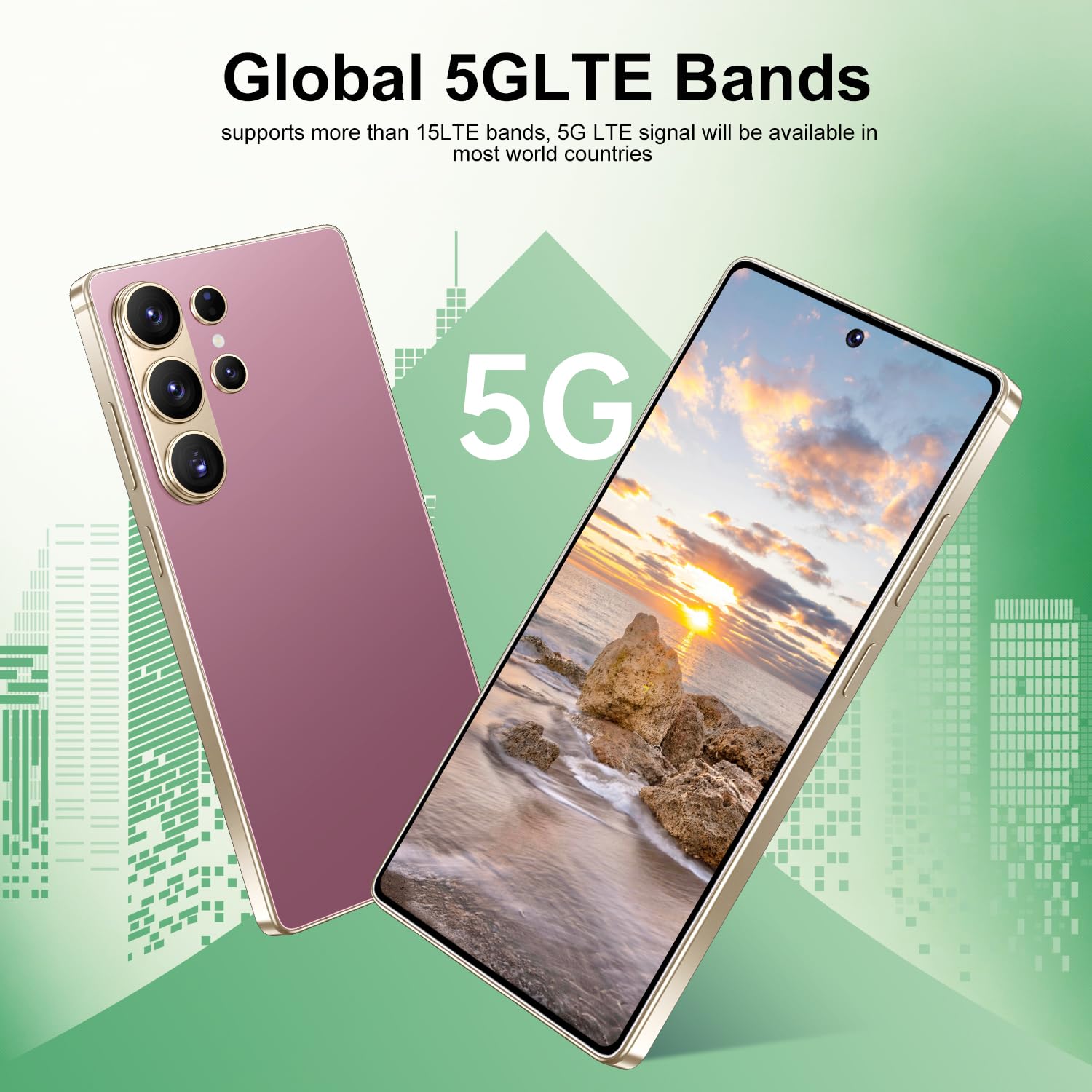 I26 Ultra Unlocked Cell Phone,Built in Pen, Smartphone Battery 7000mAh,6.99" HD Screen Unlocked Phones, 68MP+108MP, 12+512GB 5G The Phone Android 15, Face ID/Fingerprint Lock/GPS (Rose Gold, 12+512) — view 6