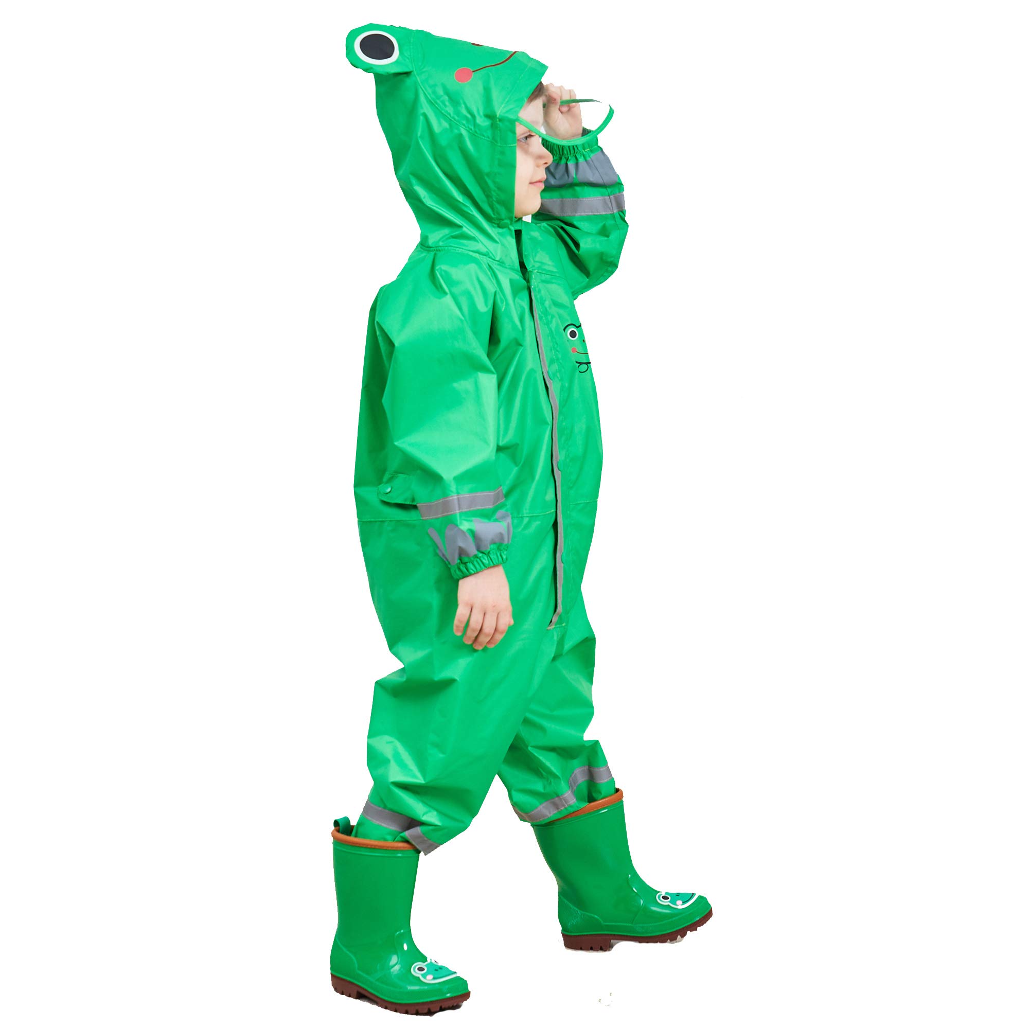Imperméable à Capuche Enfant Garçon Fille Manteaux imperméables Combinaison de Pluie Rain Pantalon Respirant Randonnée Vestes Transparent Chapeau Cape Pluie Poncho Unisexe 3-10 Ans