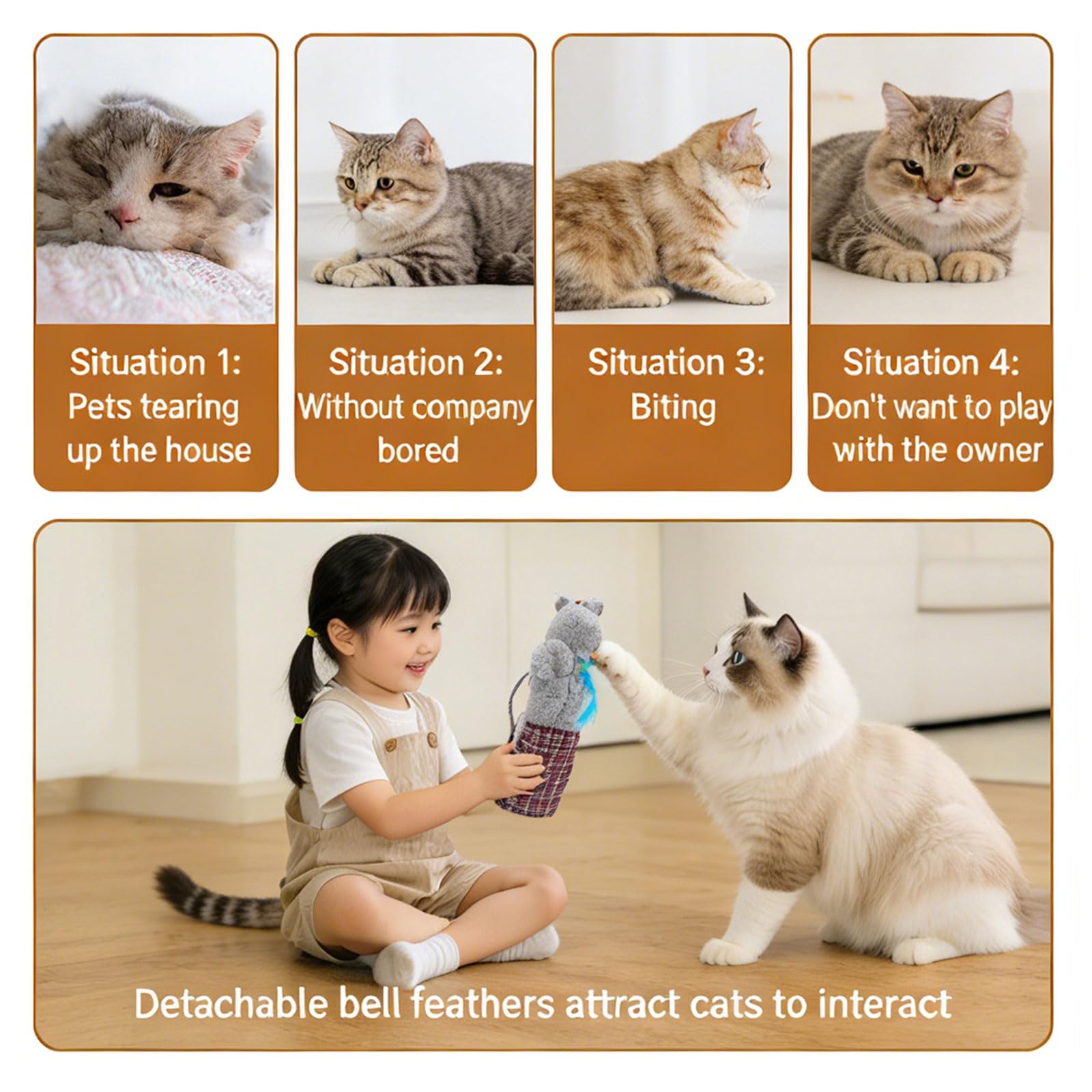 PANGBOER Giocattolo marionette per gatti lottatori in tessuto morbido con struttura pelosa per giochi graffi e display per soggiorno Giocattolo multifunzionale per decorazioni per gatti