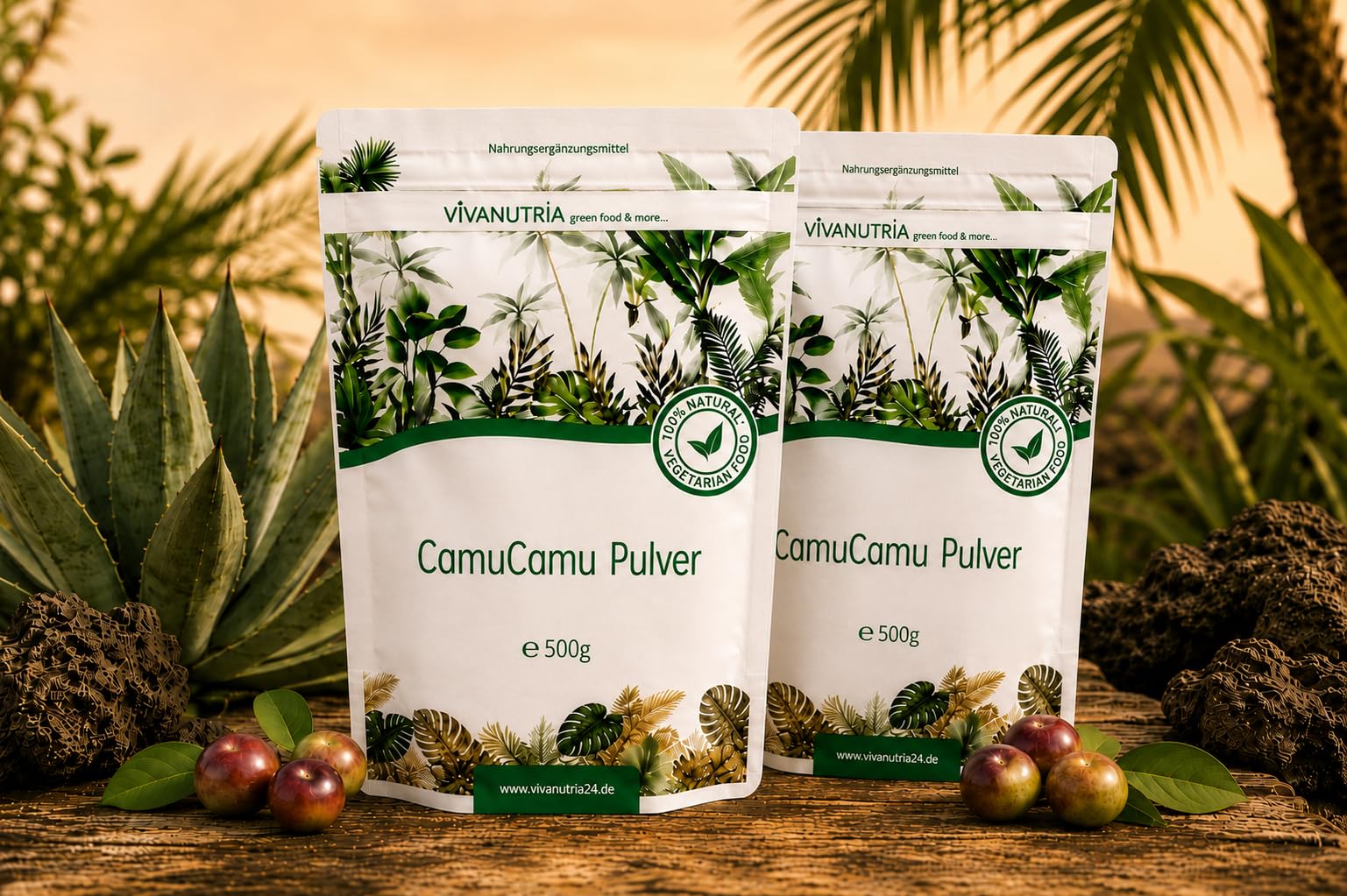 VivaNutria Camu Camu Pulver 1000g I Vitamin C Pulver I Camu-Camu Superfood Pulver für Smoothies, Shakes & Müslitopping I natürliches Vitamin C I Ascorbinsäure I Antioxidantien I vegan