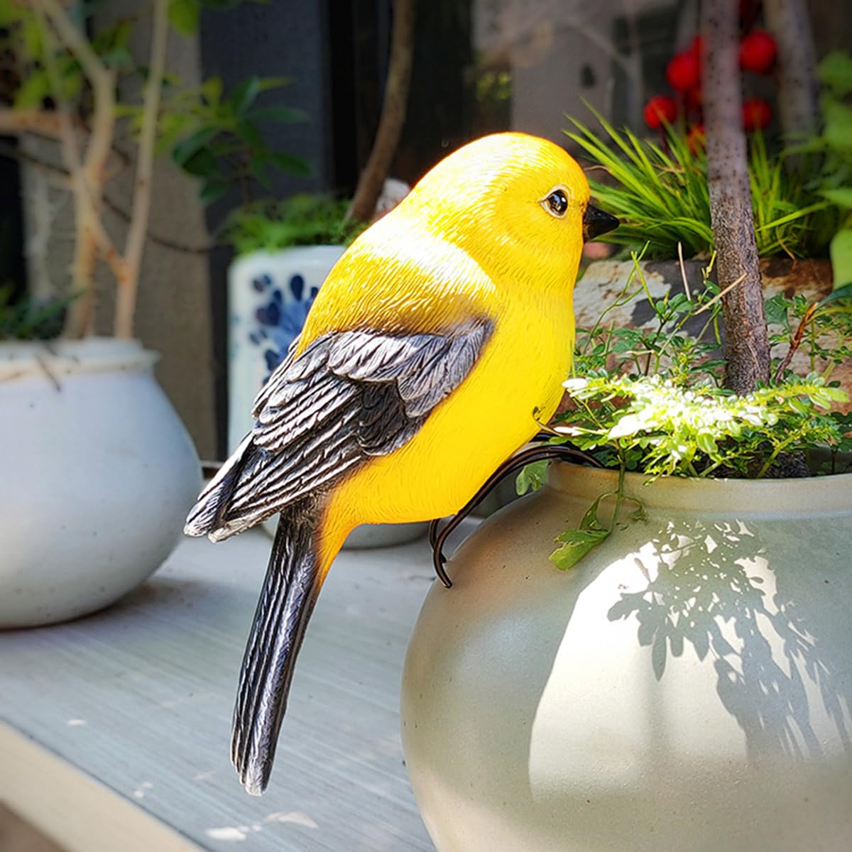 Amazon.com: JARPSIRY Garden Bird Statue Flower Pot Hugger Outdoor