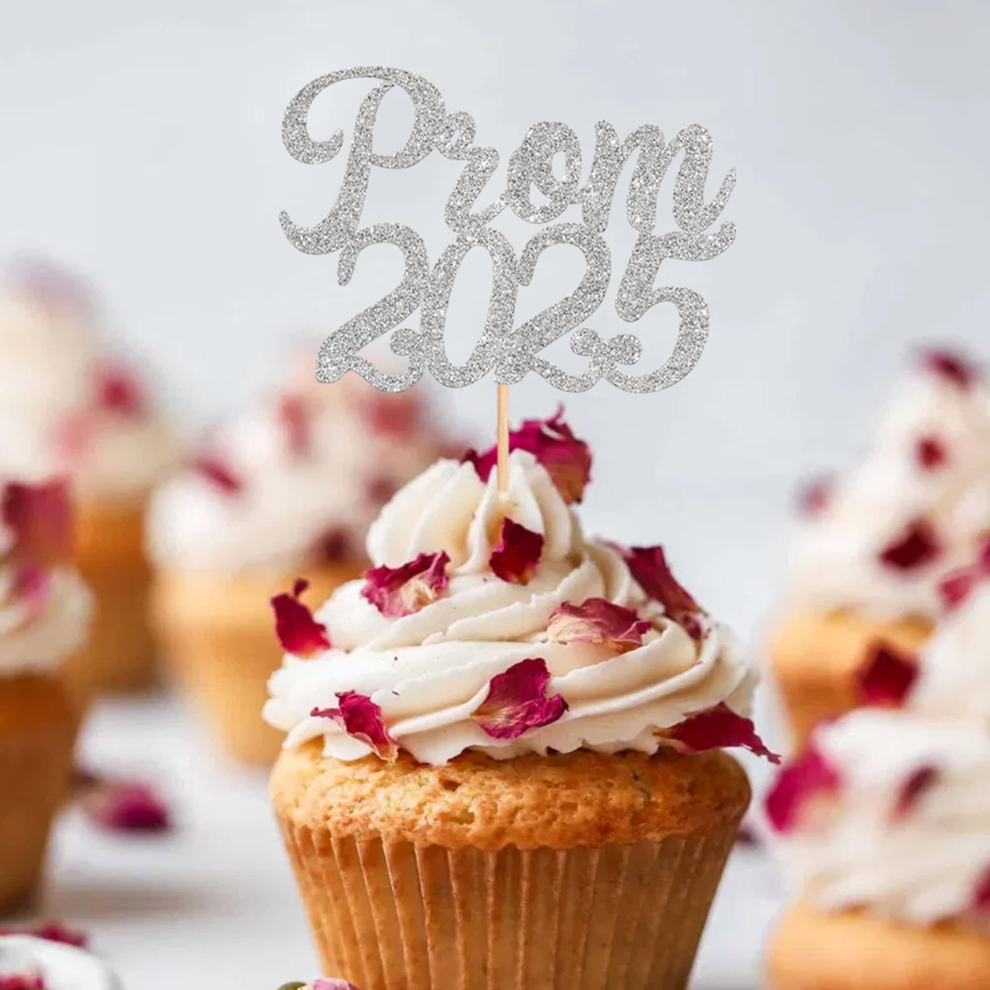 Xsstarmi 24 Pack Prom 2026 Cupcake Toppers Glitter Diploma Done Graduation Cupcake Picks Class of 2026 Cake Decorations for 2026 College Graduation Prom Party Supplies Silver - Image 3