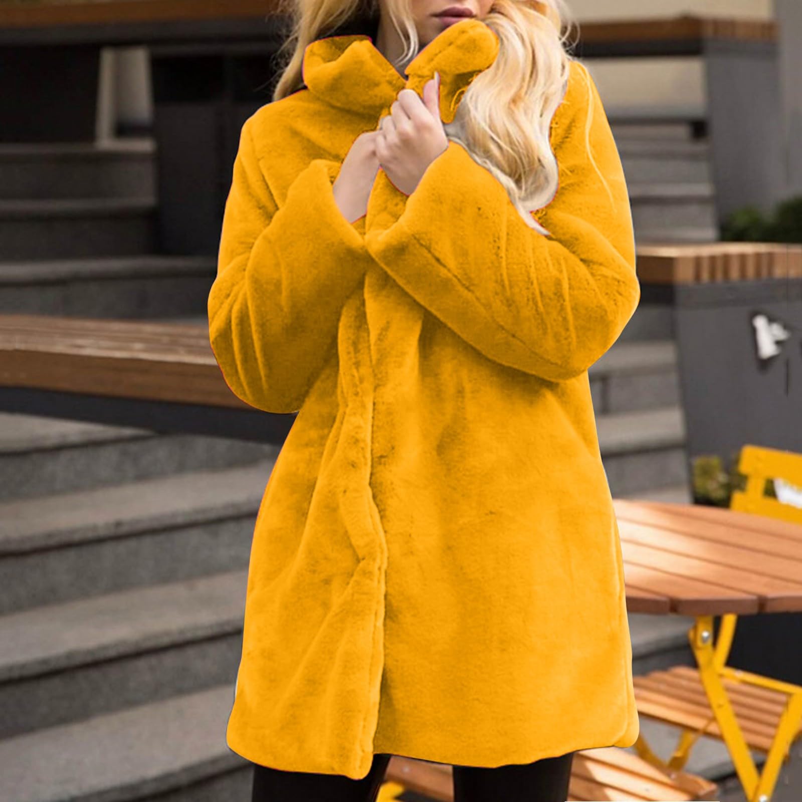 Chaquetas de Punto para Mujer Largo - Abrigo Softshell para Mujer Abrigo de Invierno Elegante Abrigo Acolchado Abrigo de Lana de Invierno Largo Beige Chaquetas de Mujer para Transición Tallas