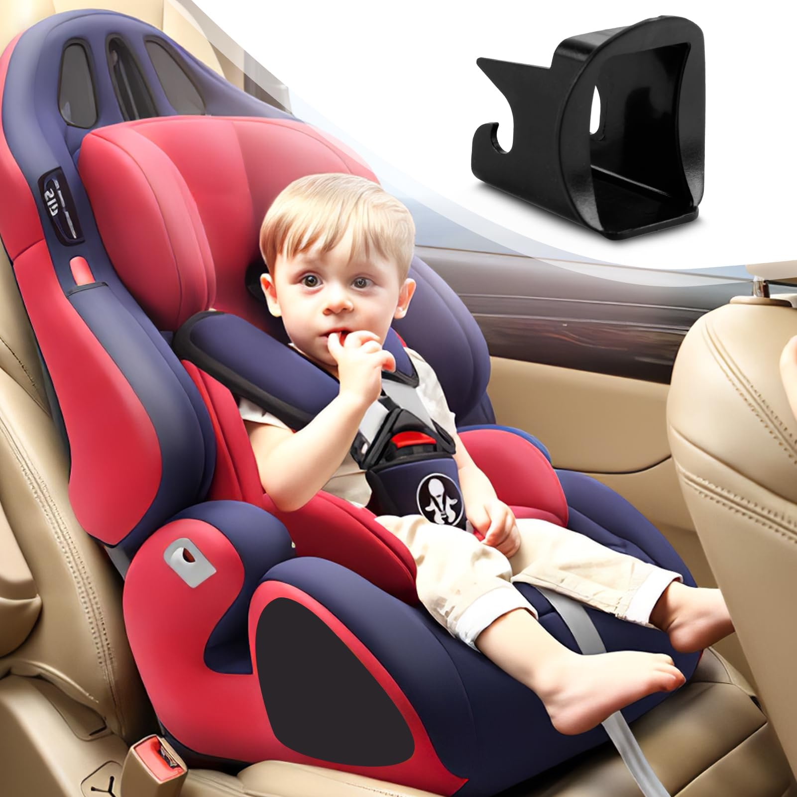 2 Paar Kindersicherung Autositz Führungsschlitz Isofix Führungsrille Sicherheitsgurt Halterung Connector Universal Fit Schwarz