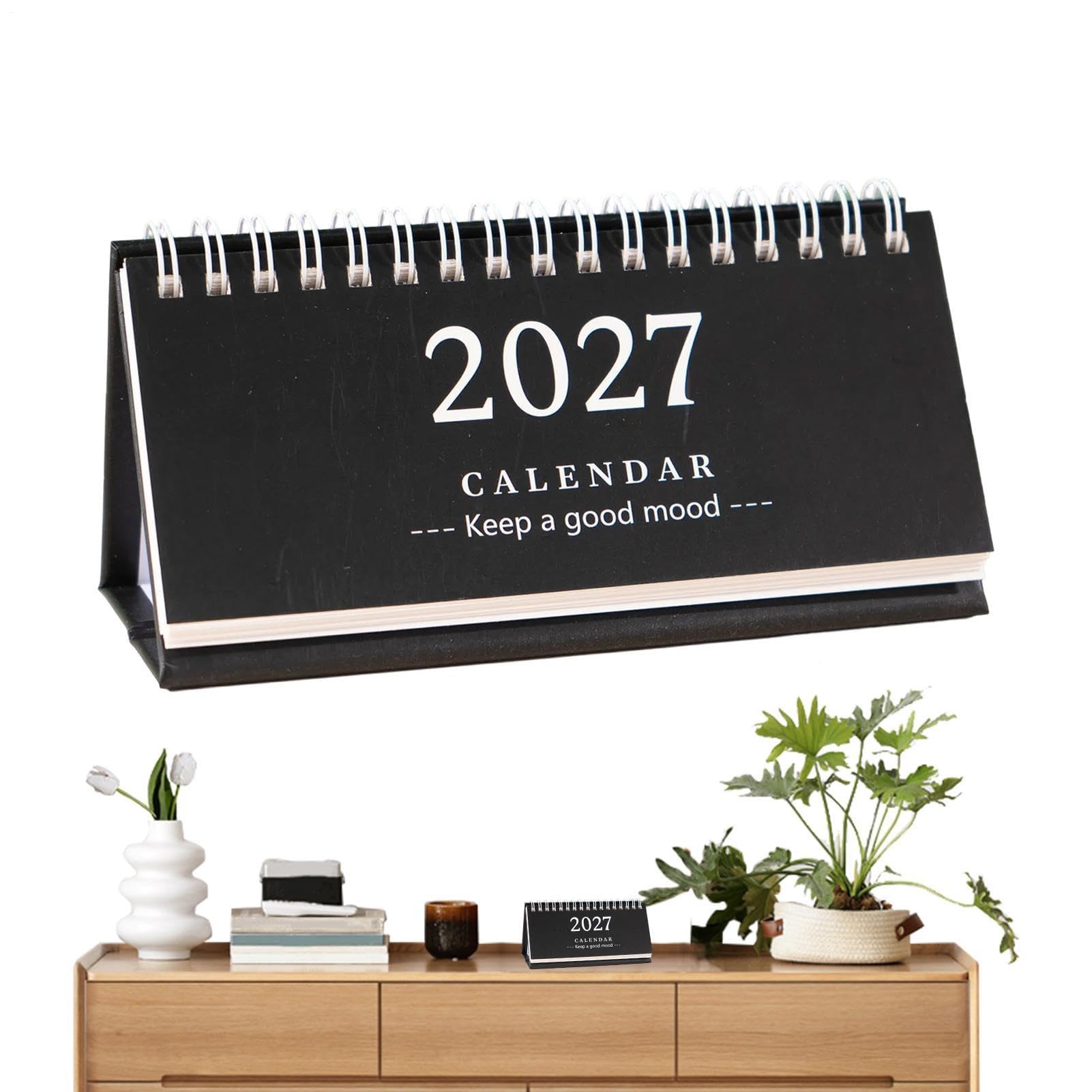 Schreibtischkalender Spiralbindung freistehend 2027 Terminplaner und Agenda | 2027 Kalender für Schule Lehrer Studenten Hochschule Universität Klassenzimmer Büro Arbeit und (Schwarz)