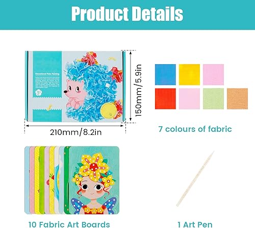 Miniatura 7 de Pintura creativa de rompecabezas, pintura de pinchazo, arte de tela, 10 temas Poke Art DIY Toys, Childhood Infinite Dream pintado a mano, kit de