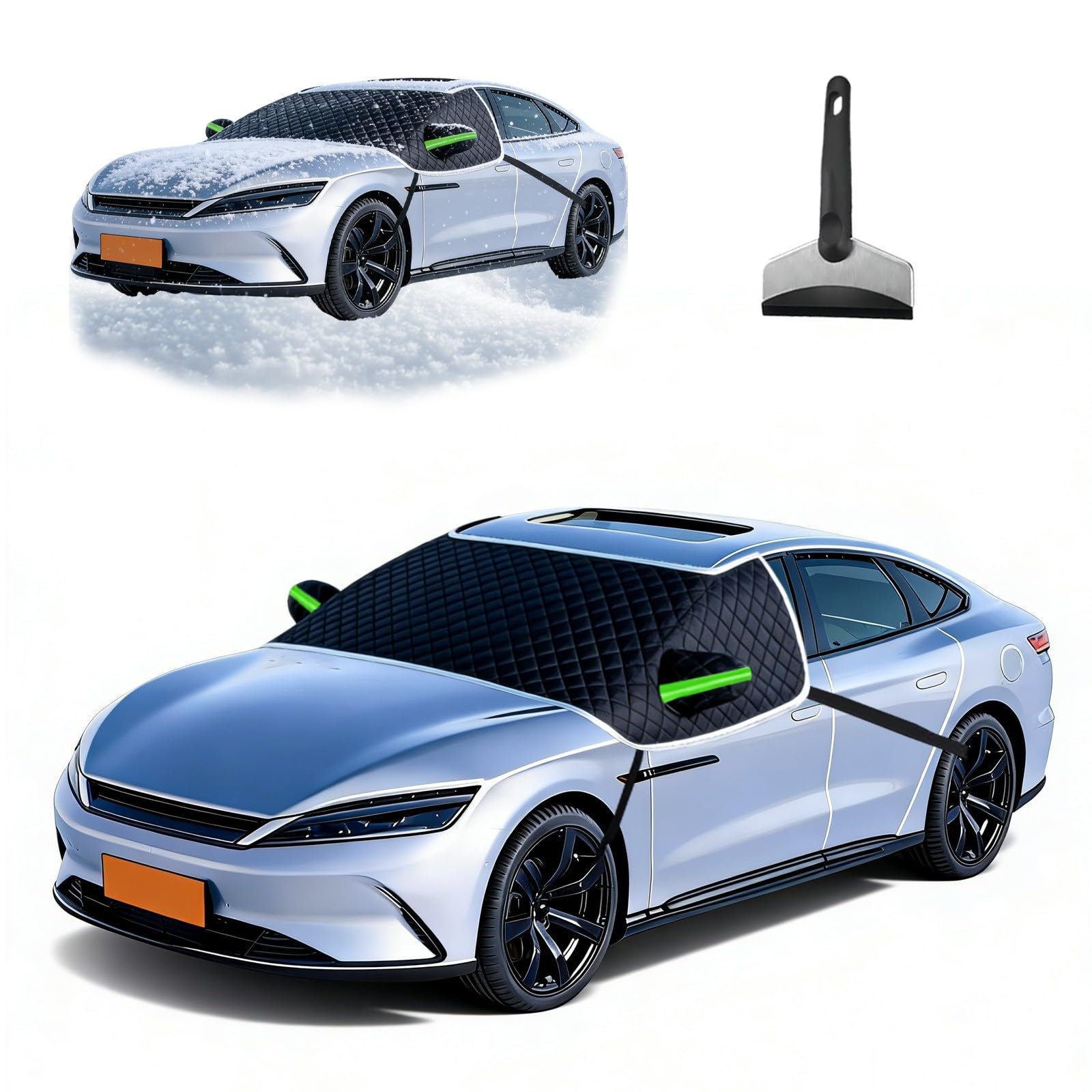 Generisch Frontscheibenabdeckung Scheibenabdeckung Auto Winter Frostabdeckung für Ford Mustang VI/VII Fastback 2015-2025, Enteisungsschutz, Sonnenschutz, Schneeschutz und Fensterschutz