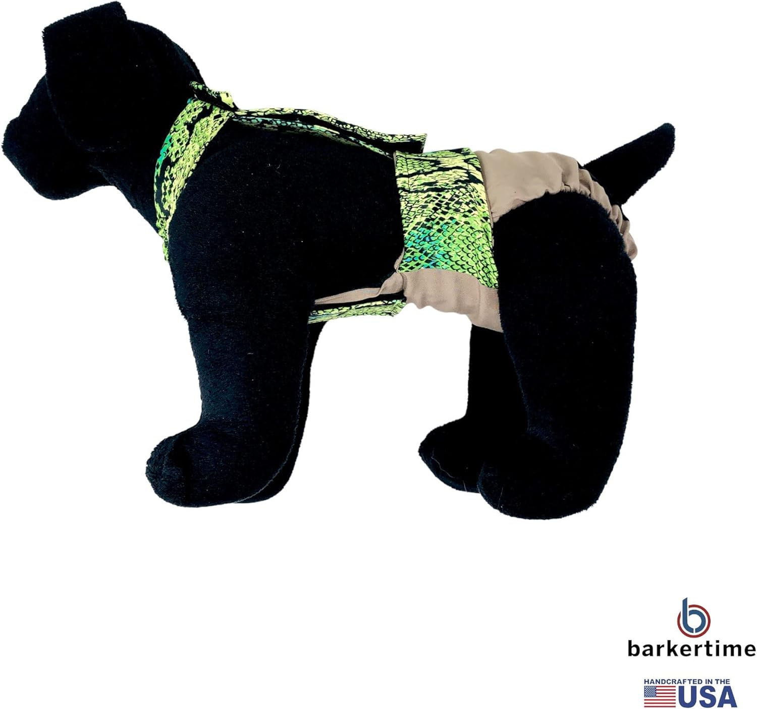 Rainforest Python on Brown Dog Diaper Overall, XXL, Without Tail Hole - Made in USA