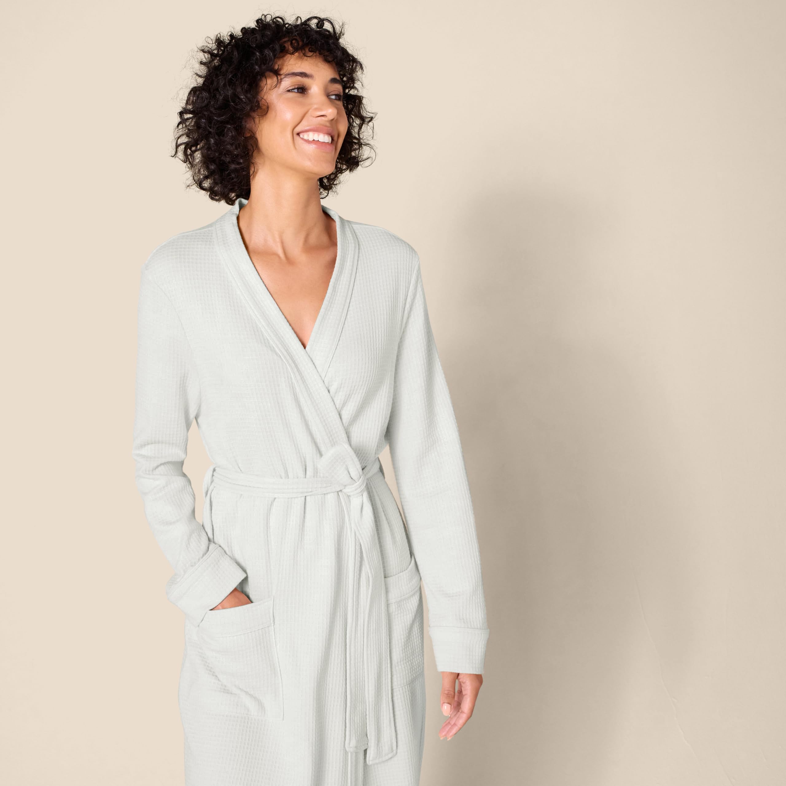 Amazon Essentials Peignoir Long En Tissu Nid D’Abeille Léger (Grandes Tailles Disponibles) Femme