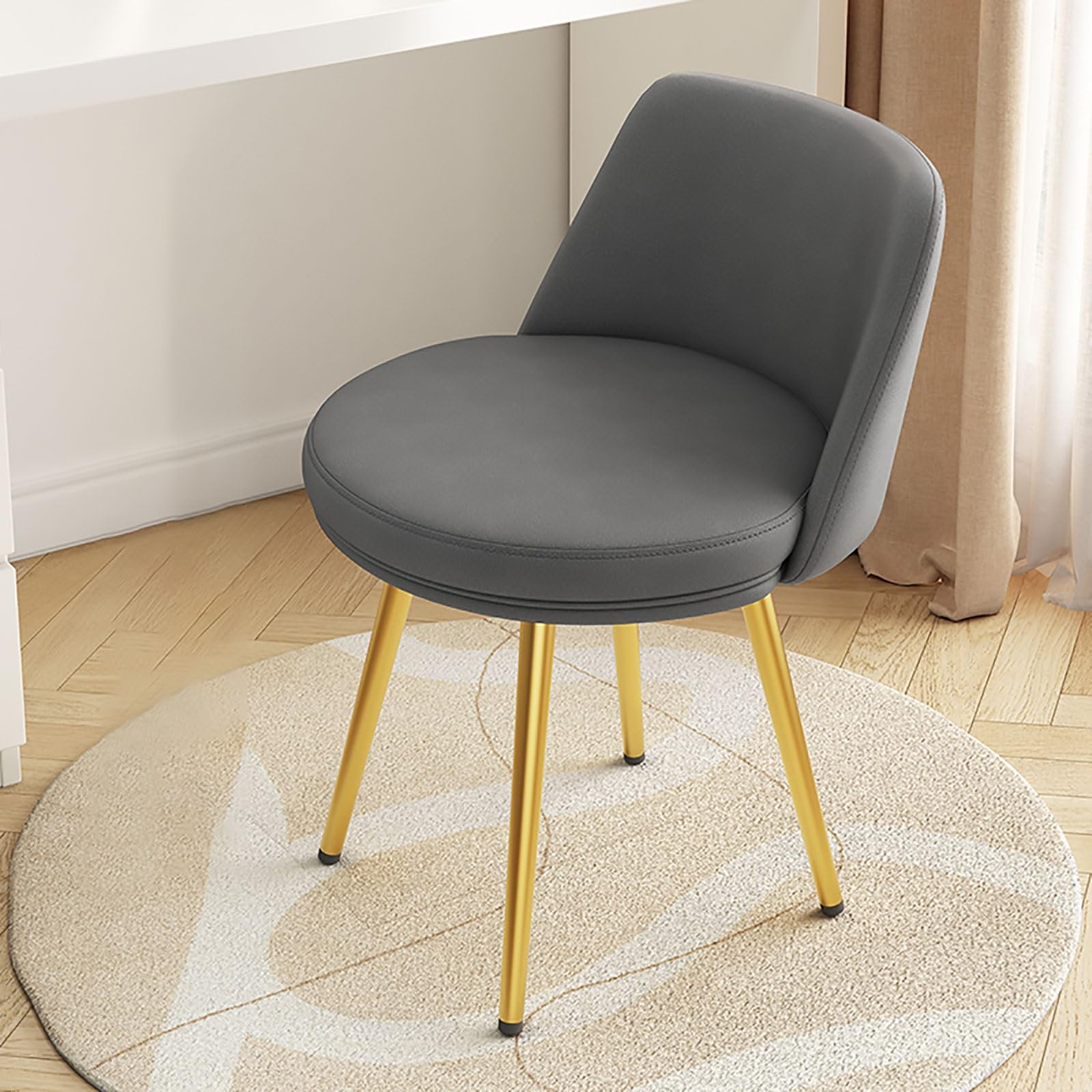 Chaise de maquillage et salle à manger en cuir avec dossier ergonomique