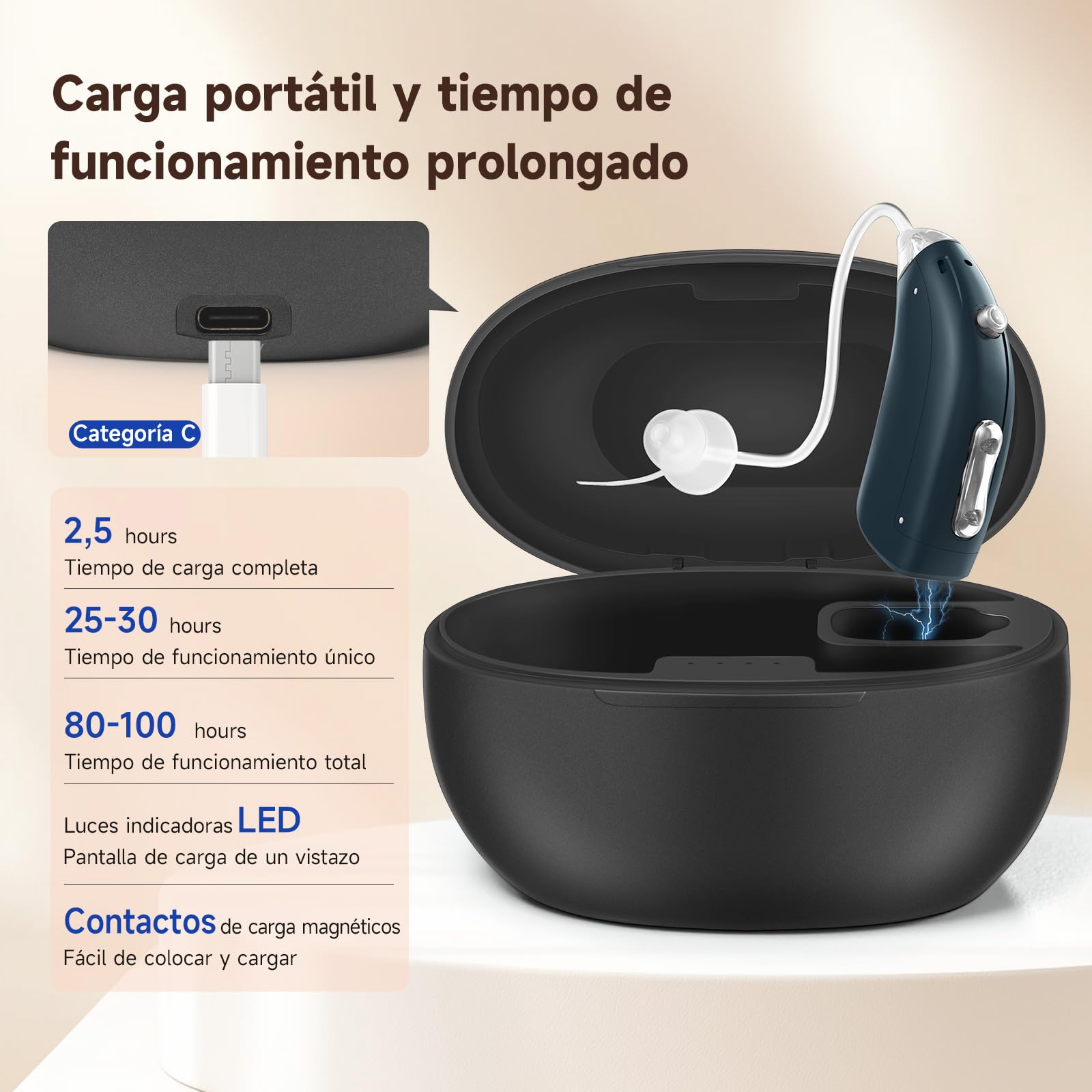 Britzgo Dispositivo recargable Nueva tecnología de reducción de ruidos Estuche de carga incluido (uno)