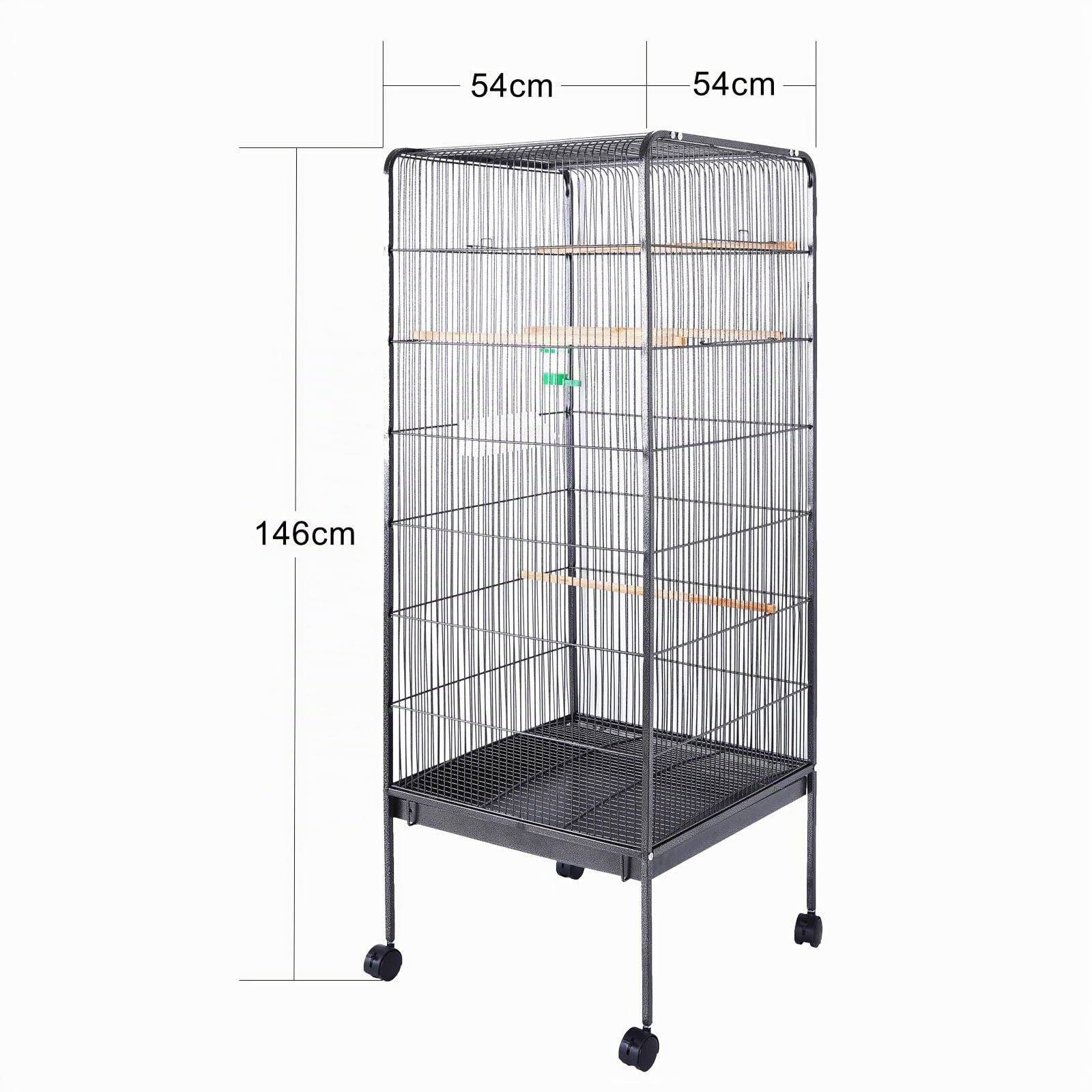 Voliera XL per uccelli 146x54x54cm Gabbia per uccelli piccoli e pappagallini