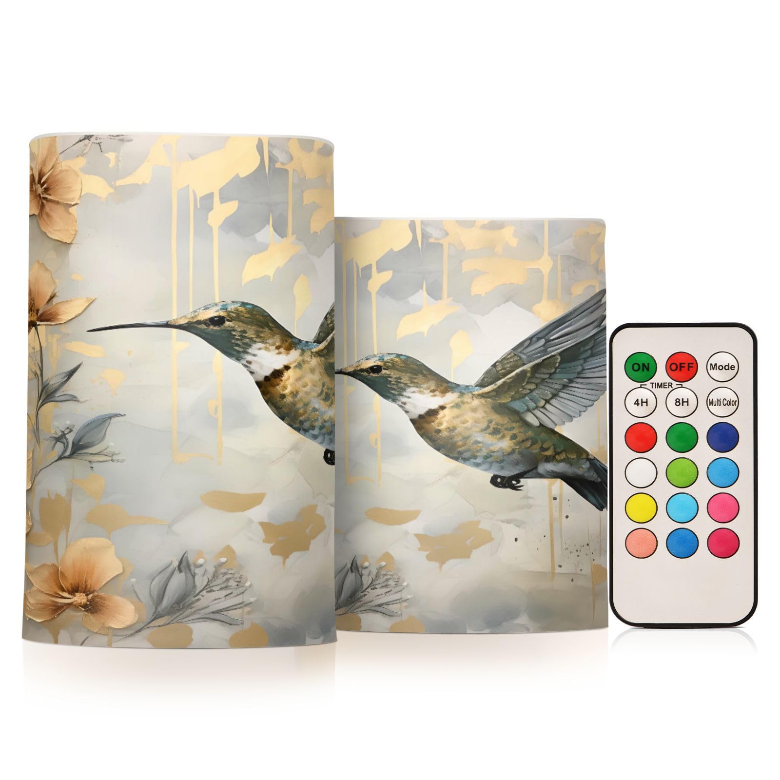 ALAZA Hummingbird (6) Flickering Flameless Candles Battery Operated with Remote Timer,Tea Light Candles LED Pillar Votive Candles Set of 2 for Outdoor Indoor Decorations