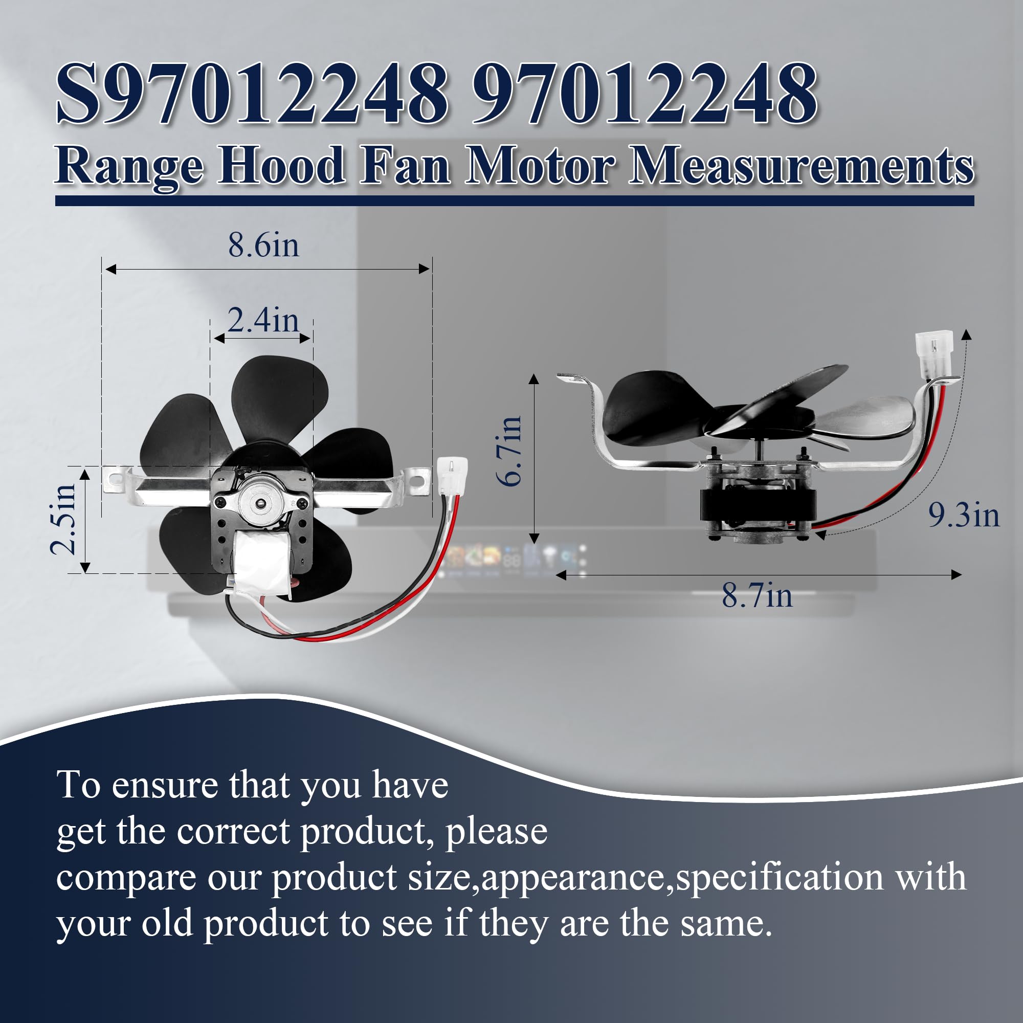 Motor De Ventilador Para Campana Extractora Broan - 2 Velocidades, Modelo 97012248, Color Negro