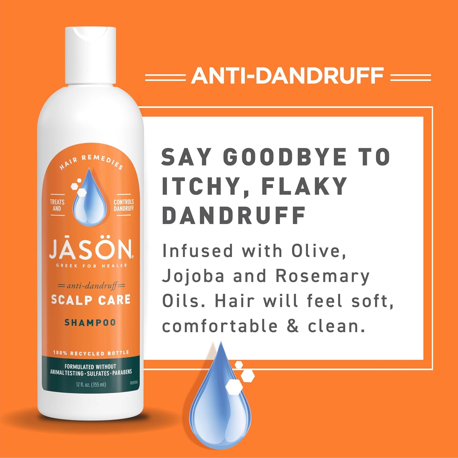 JASON Dandruff Relief Treatment Shampoo,12 Oz,(Pack of 2)