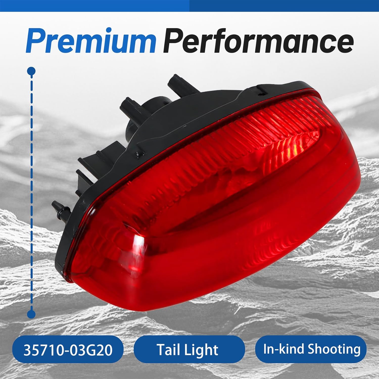 WFLNHB Rear Brake Tail Light Red Lens Replacement for Suzuki LTZ400 Ozark 250 Eiger 400 Vinson 500 35710-03G20