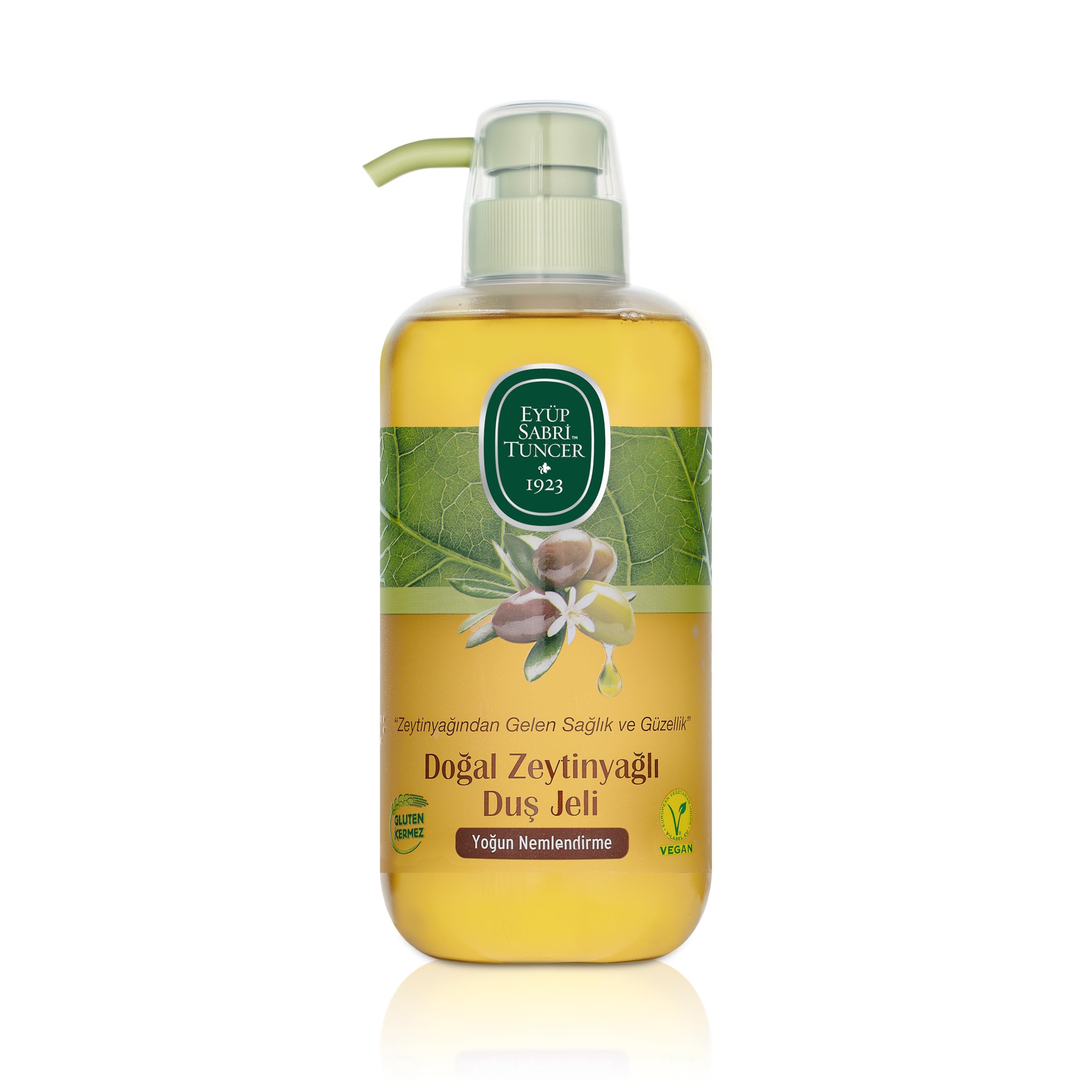 Sabri Tuncer EyClub Natural Olive Gel Doccia 600 ML Flacone 1 Pack con Olio d'Oliva