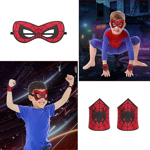 Miniatura 2 de Juego de máscara de araña y pulsera, máscaras de superhéroe de Halloween para mascaradas, cosplay, fiesta de disfraces