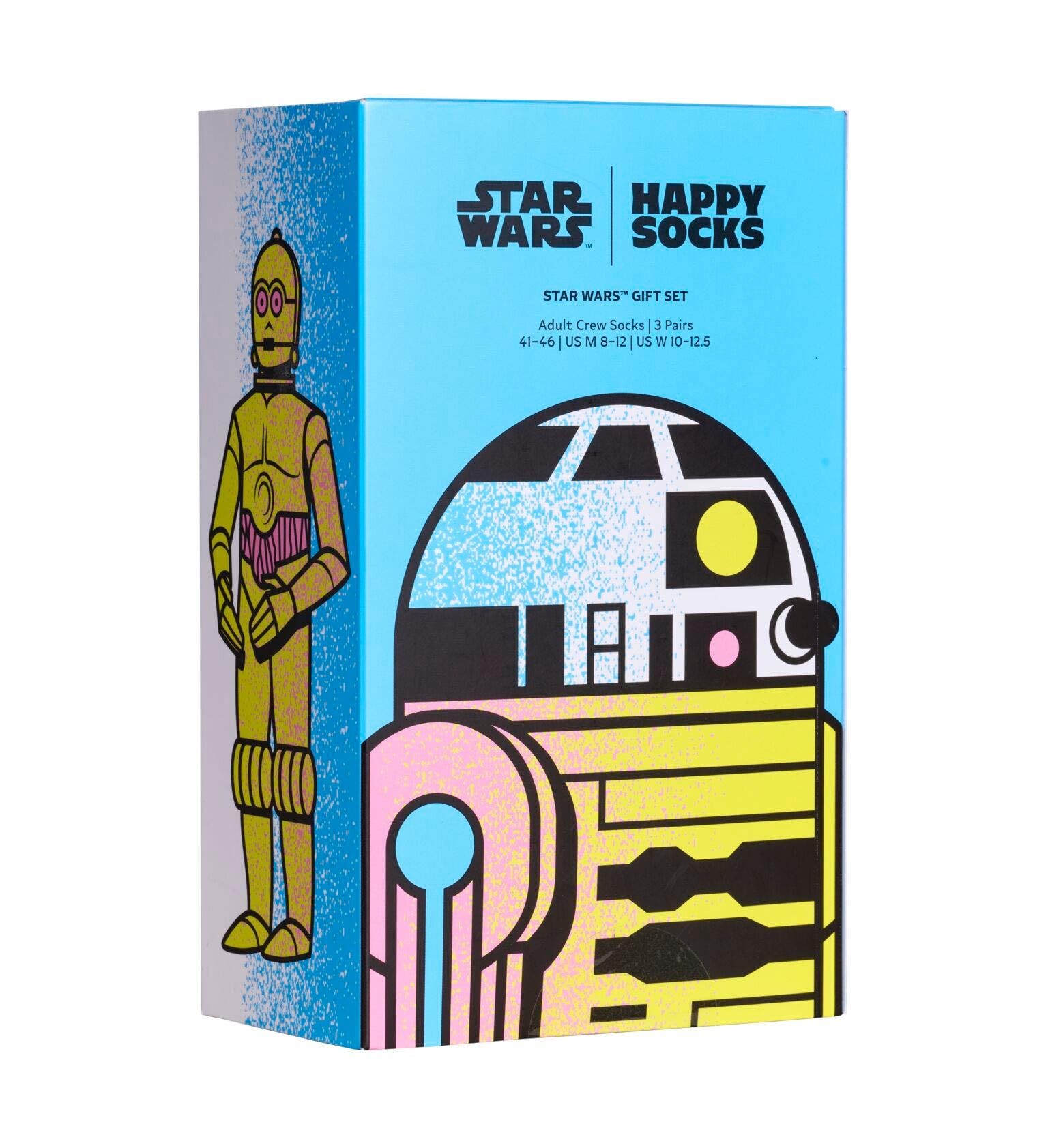 Happy Socks x Star Wars - Skarpetki Zestaw 3 Skarpetek w Pudełku Prezentowym dla Wielkich Fanów Gwiezdnych Wojen - z Wzorami Yody i Dartha Vadera