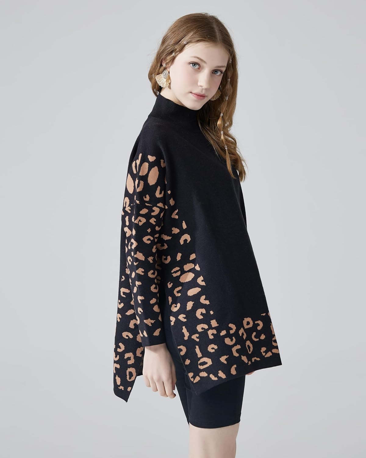 noflik Long Sleeves Leopard Animal Print Winter Cozy Sweater Tunic - Image 6