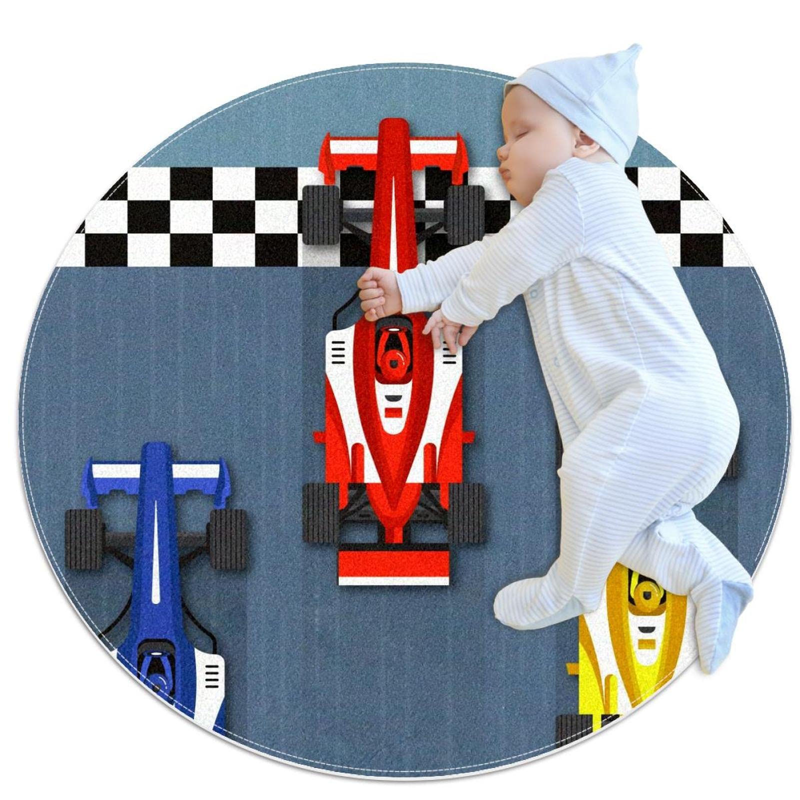 Tapis voiture de course anti-dérapant pour une chambre d'enfant stylée et un salon moderne