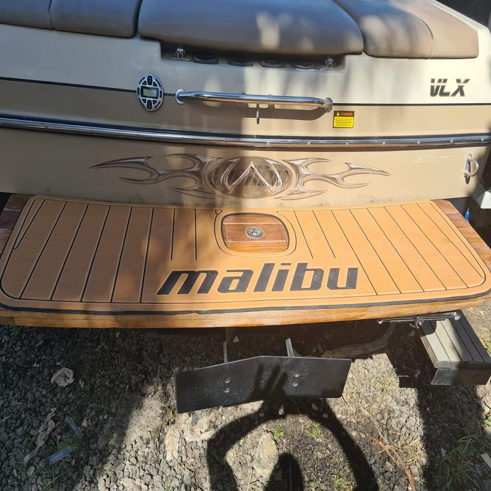 Boat EVA Faux Teak Decking Floor Compatible with 2015-2017 Malibu 23 LSV Swim Step Cockpit