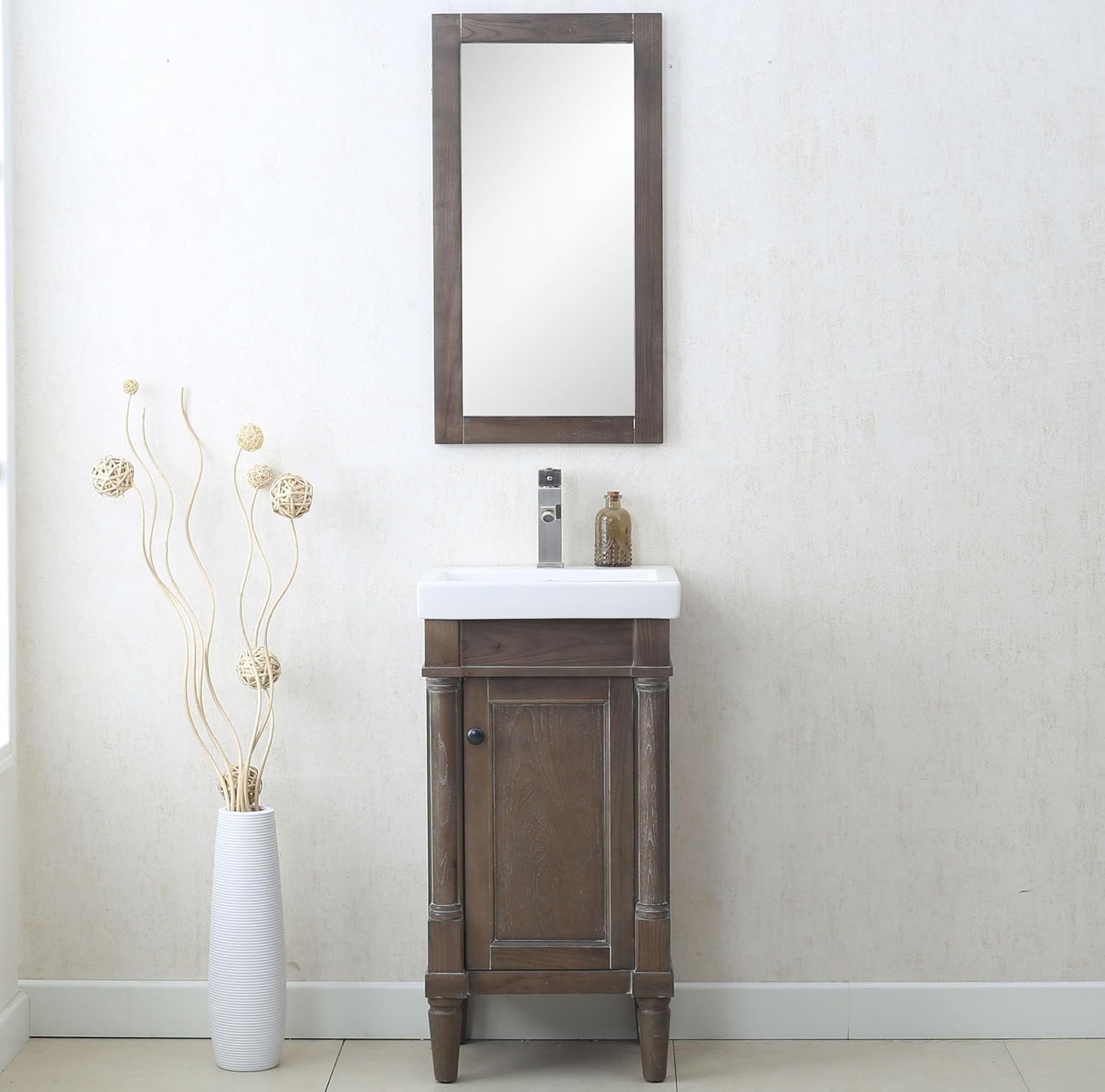 Legion Furniture WLF7021-18 18" Weathered Sink Vanity without Faucet, Grey
