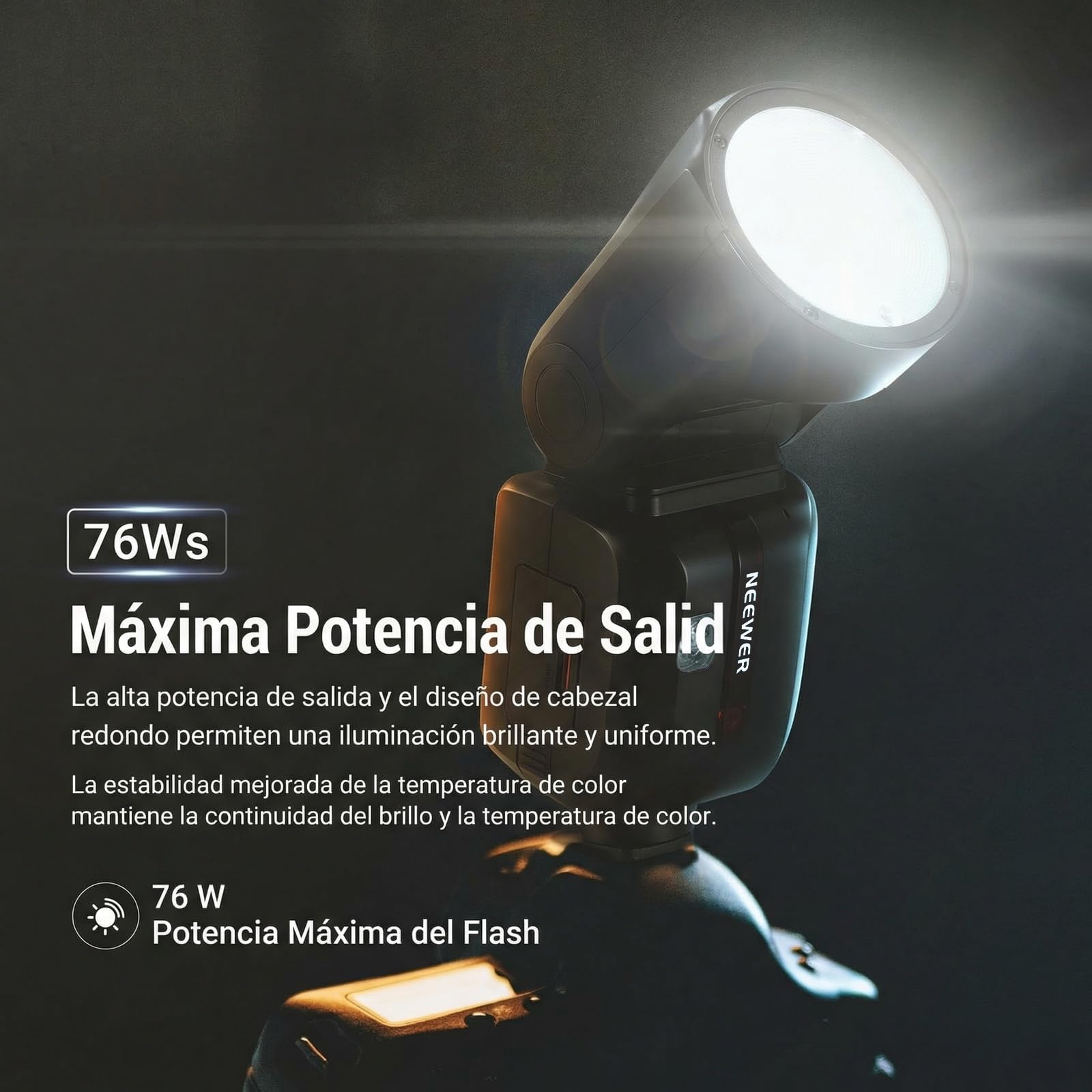 NEEWER Z2PRO-C 2,4G TTL Flash Speedlite de Cabeza Redonda Compatible con Canon, 76W 1/8000s HSS Luz para Fotografía de Cámara con Interfaz de Usuario Mejorada 2 Lámpara Modelado, TTL/M TCM Interruptor