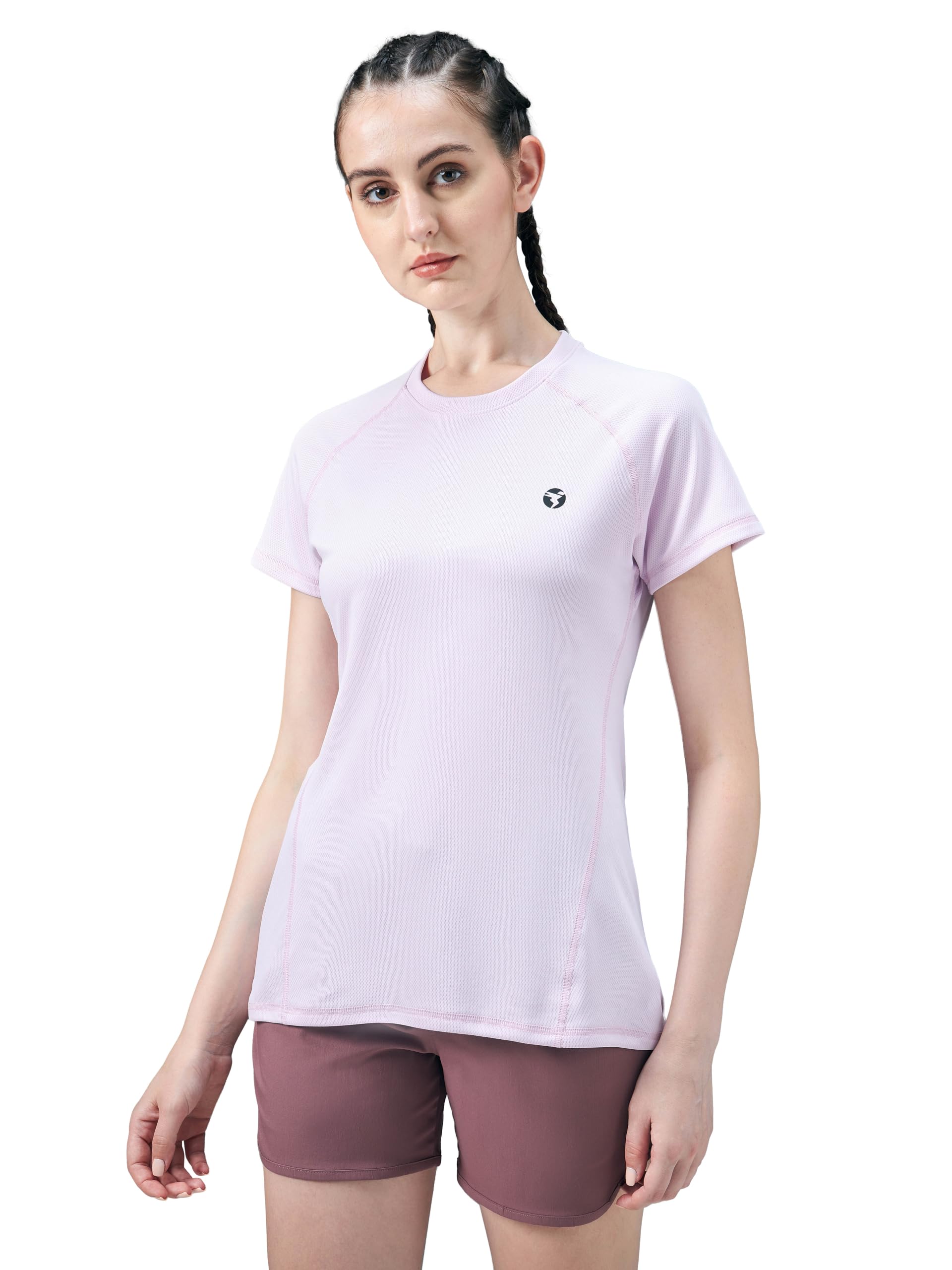 TECHNOSPORT Womens Polyester Regular Fit Crewneck Half Sleeve Shirt Sleeve|WTW105