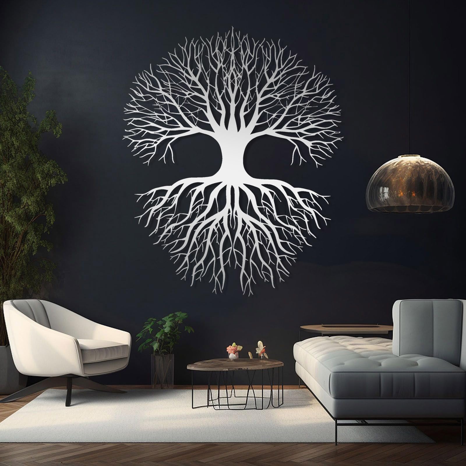 Arte de pared de árbol de la vida, decoración de pared de árbol de la vida, decoración de pared de árbol de metal, escultura de árbol de la vida, arte de pared de ramas de árbol genealógico