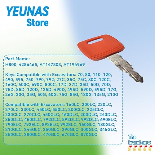 Miniatura 3 de H800 4286465 At147803 At194969 Reemplazo de llaves de encendido para excavadora Hitachi Bulldozer (3 unidades)