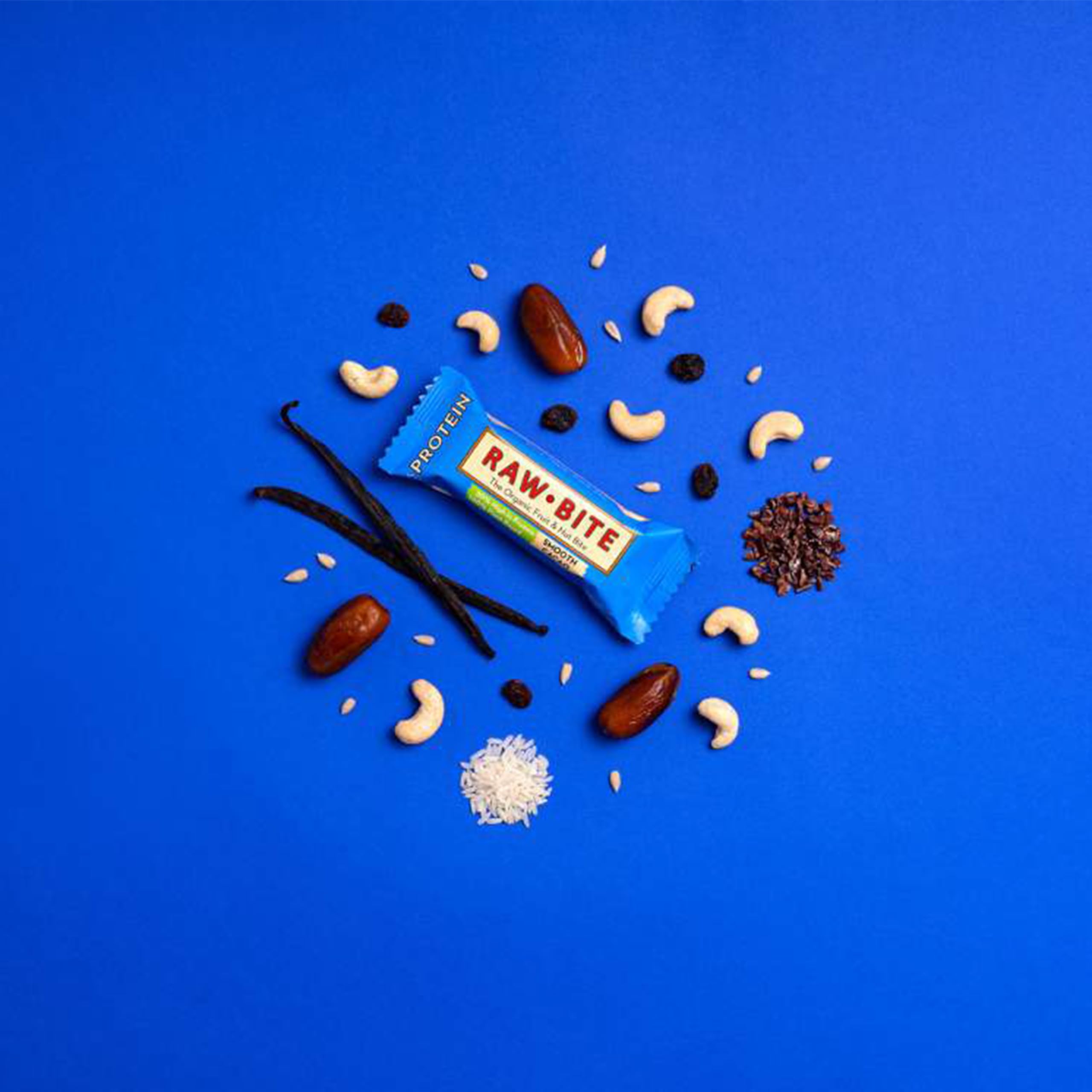 RawBite Barrita Ecológica Proteica con Cacao suave - Paquete de 12 x 45 gr - Total: 540 gr