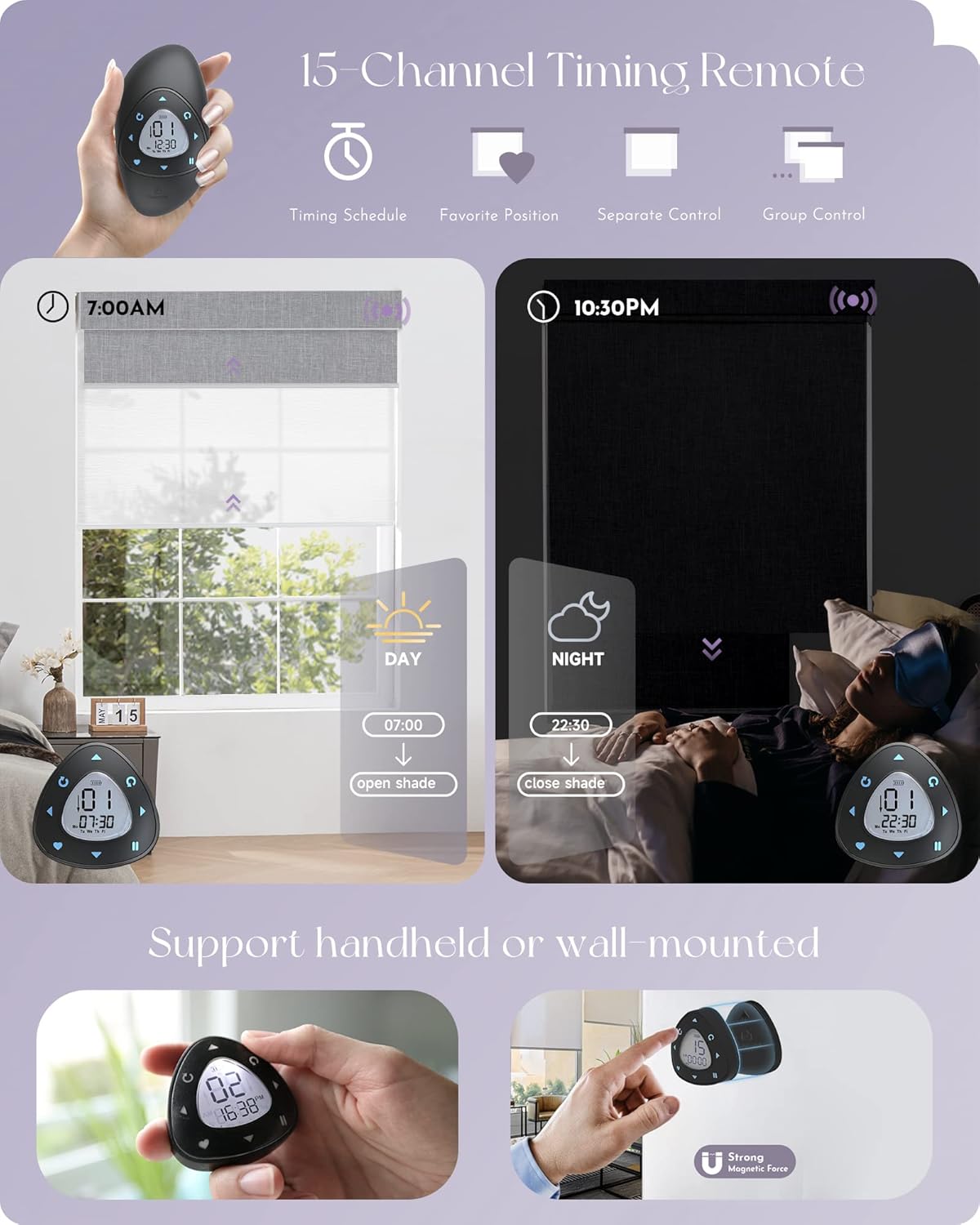 Graywind Motorized Dual Shades for Windows Smart Double Blinds Blackout and Light Filtering Motorized Blinds with Remote Alexa Google Control Day Night Shades, Custom Size (Blackout Light Grey)