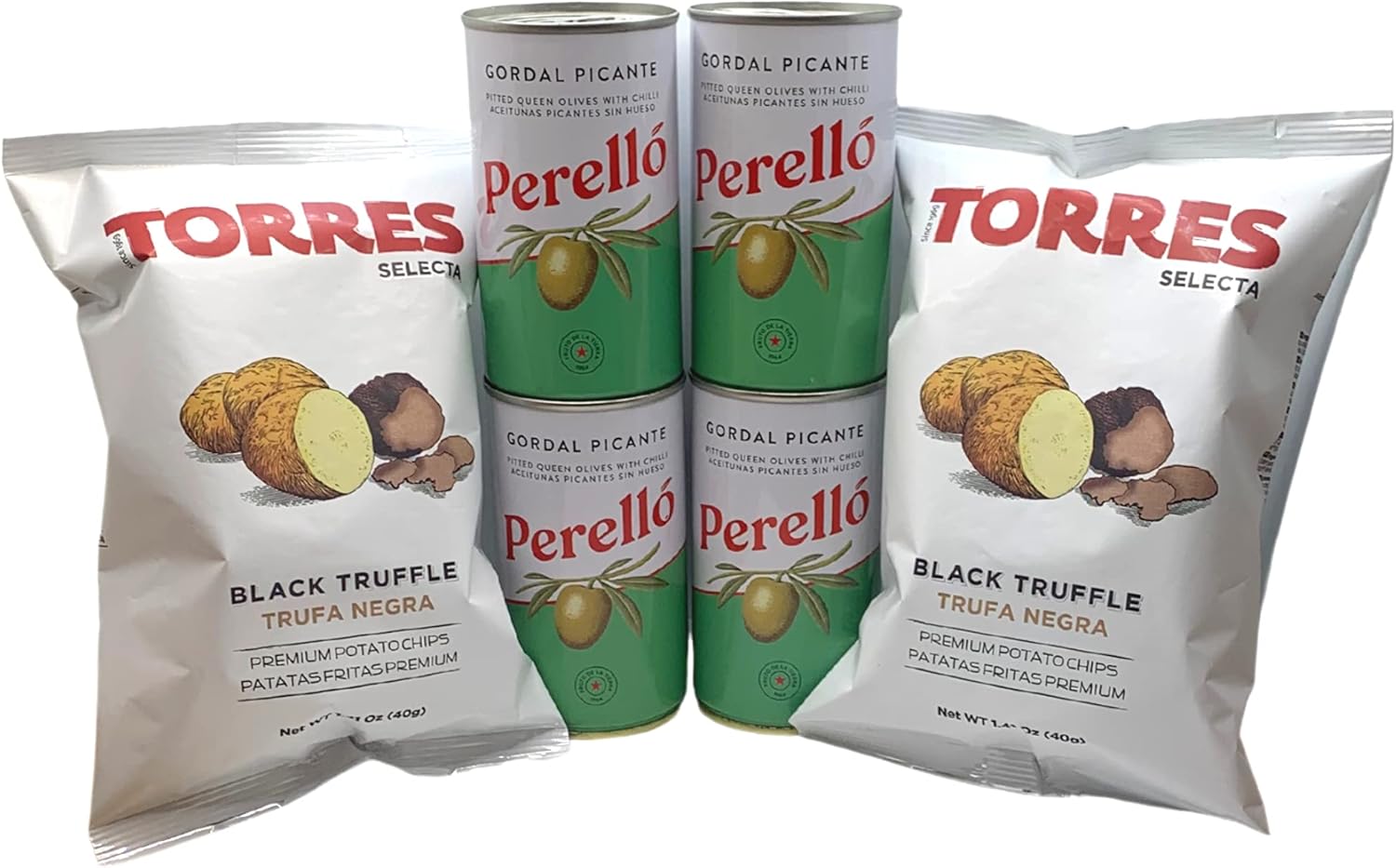 Perello Olives & Torres Truffle Crisps Perello Gordal Picante Green