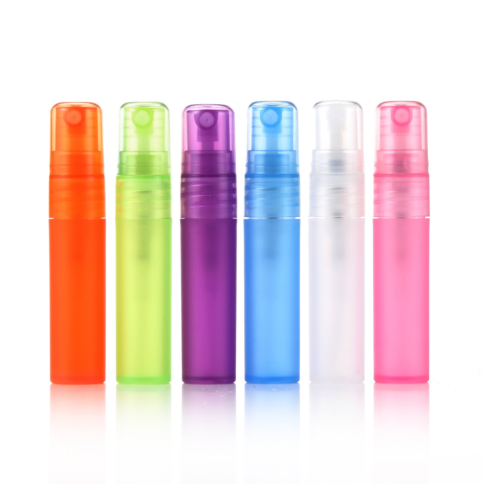 Elfenstal – 6 Stück 12 Stück 24 Stück 5 ml 0,6 oz Zerstäuber leere Matte Kunststoff Flasche Spray nachfüllbar Parfüm Duft Probe Flasche Reinigungstuch für Reise Party Make-up Werkzeug gratis 3 ml Pipette 5ML farblos