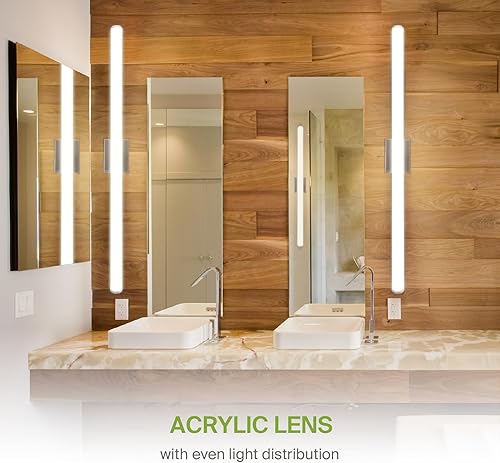 Miniatura 5 de ASD Accesorio de iluminación LED de montaje en pared de 48 pulgadas  35 W, 3800 lúmenes, 3000 K-5000 K, 120 V, 3CCT, regulable, Energy Star,