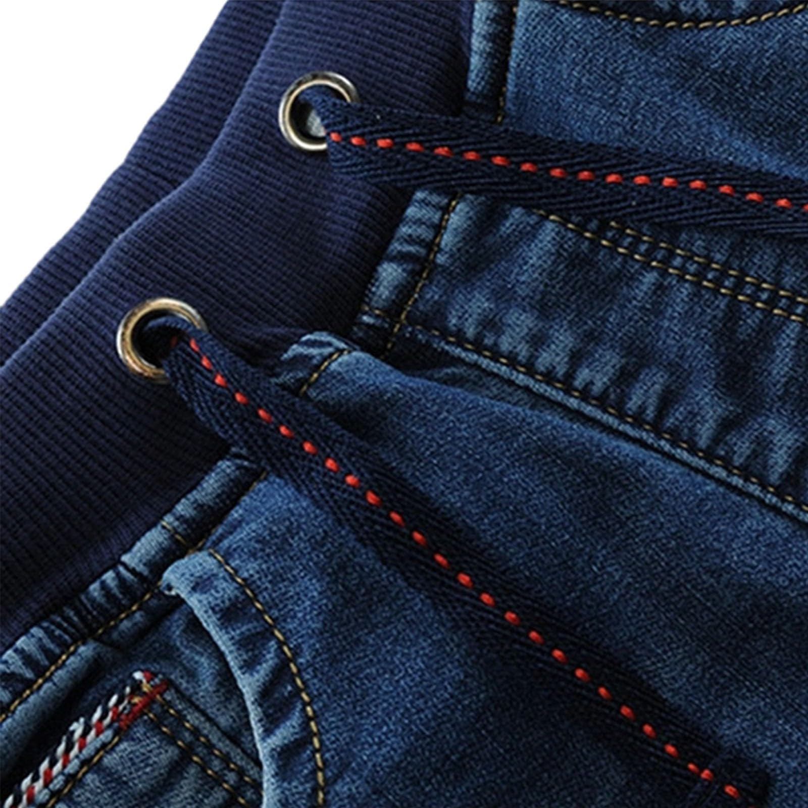 Genérico Pantalones de Chandal Niño Pantalones Vaqueros Rectos Lavados de Cintura Media con Elástico para Niño Pequeño y