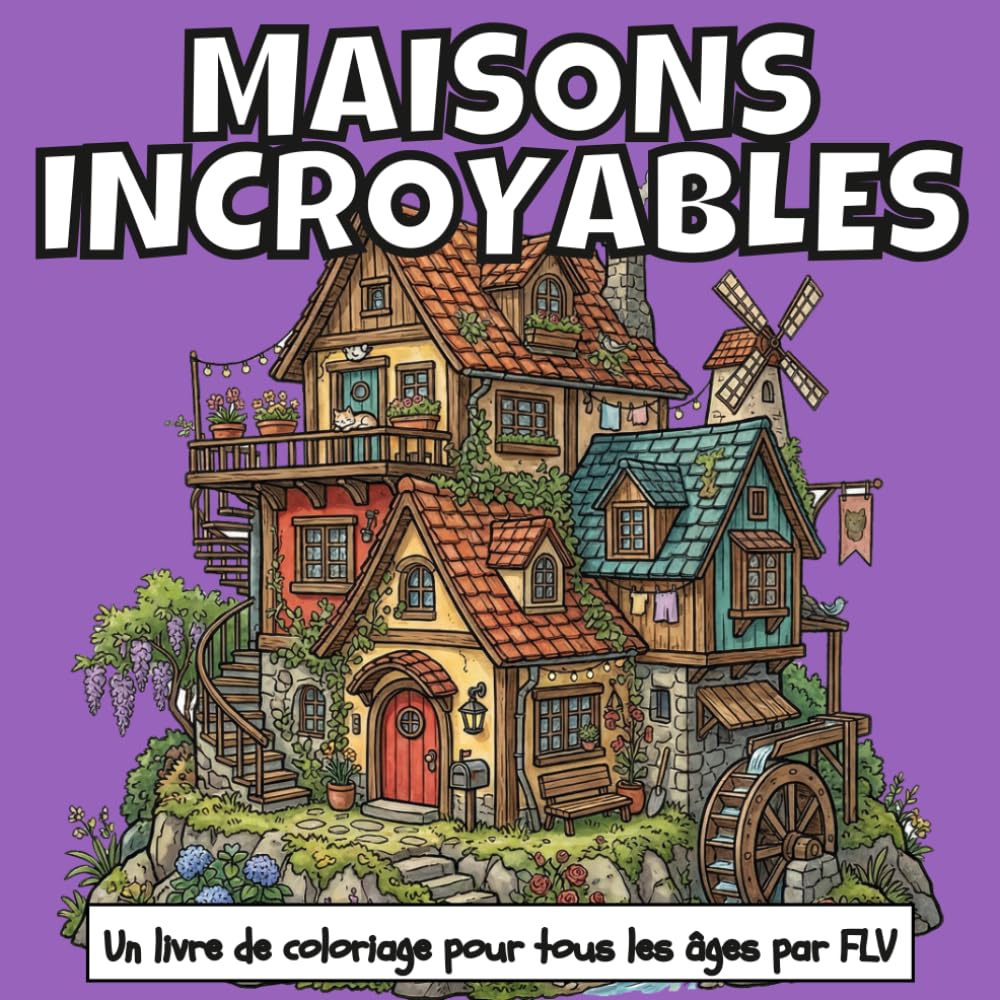 MAISONS INCROYABLES: Un LIVRE DE COLORIAGE pour tout âge.