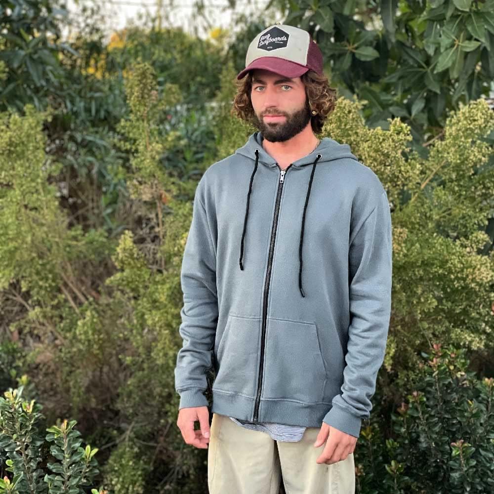 100% Organic Cotton Men's Zip Up Hoodie - Fair Trade Certified Zipper Hoodie for Men