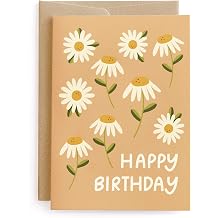 Minted | Greeting Card - Single with Envelope | BIRTHDAY | Dancing Daisies | Independent Artist-Designed with Quality Materials