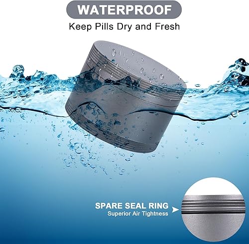 Miniatura 2 de Pastillero de metal, organizador de medicamentos de viaje, impermeable, organizador de medicamentos de viaje, almacenamiento de aleación de