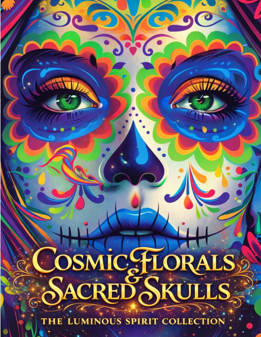 Cosmic Florals and Sacred Skulls: The Luminous Collection: A Vibrant Adult Coloring Book with Sugar Skull Designs, Psychedelic Florals, Mandala ... Art (The Luminous Spirit Collection)